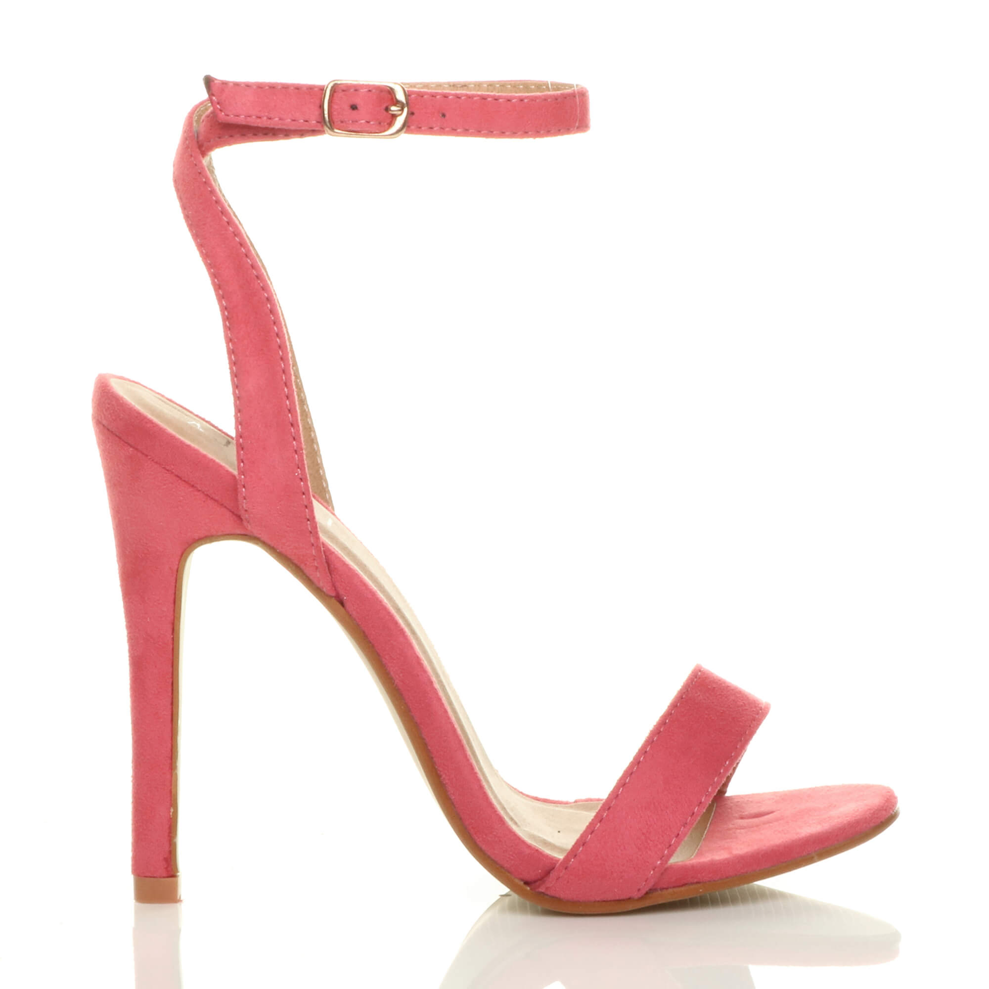 Coral AJVANI Coral High Heel Ankle Strap Barely There Sandals, Image 2 of 6