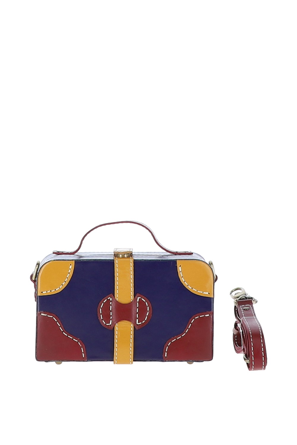 Navy 'Adelaide' Leather Shoulder Bag, Image 3 of 4