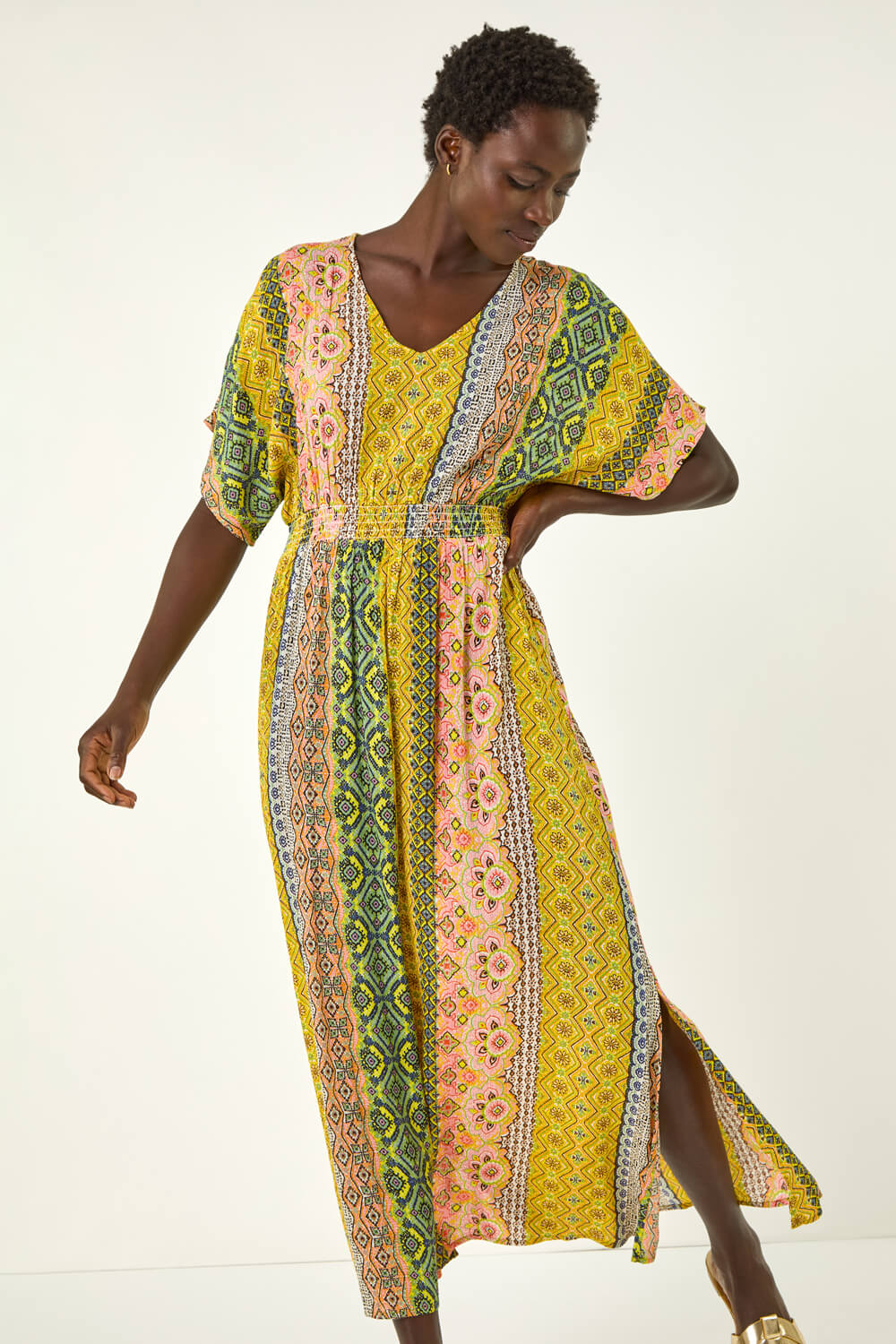 white boho maxi dress long sleeve Boho Maxi Dress Yellow / S