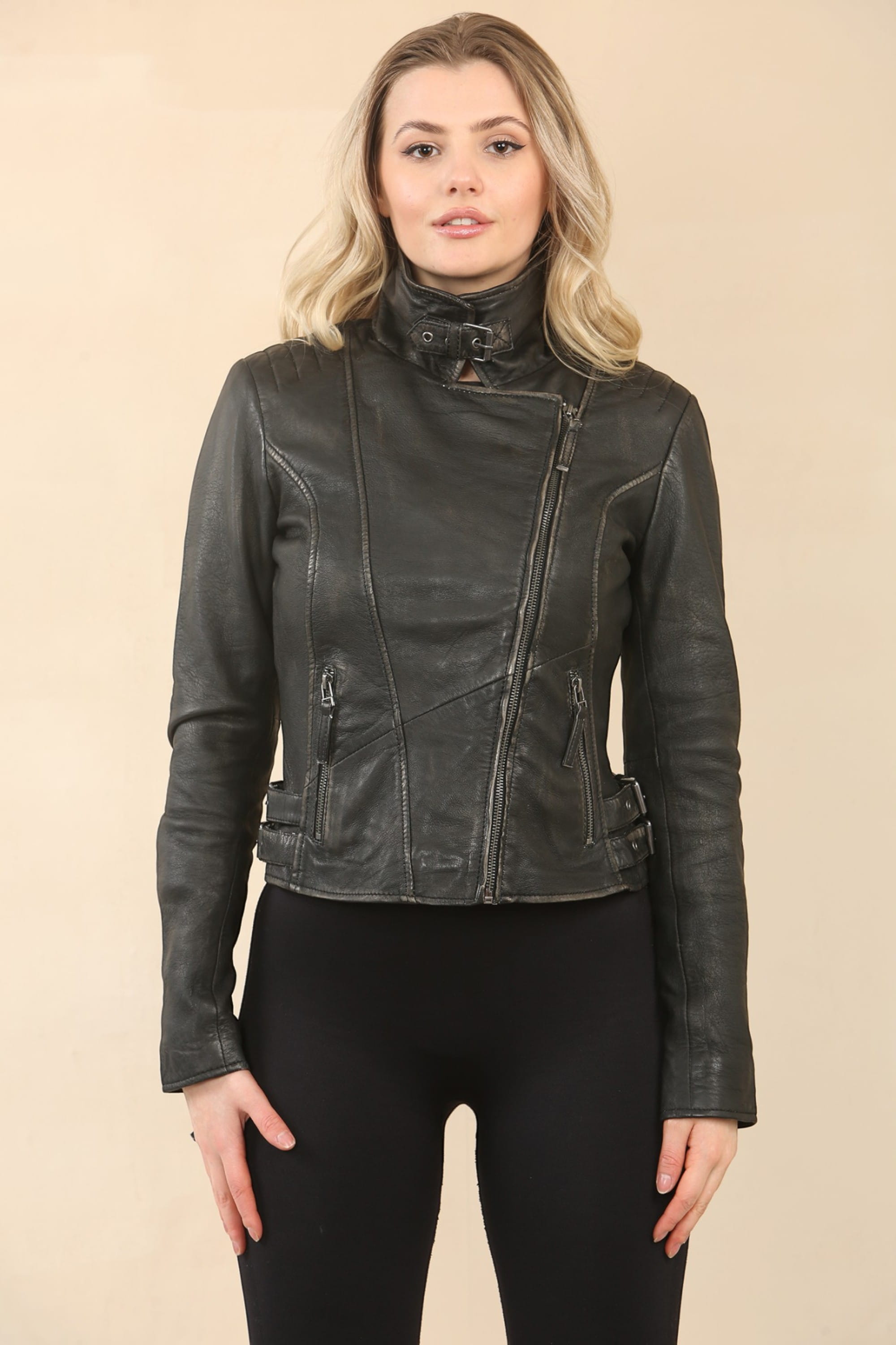 Tortoishell Leather Brando Biker Jacket - Finnsnes, Image 8 of 8