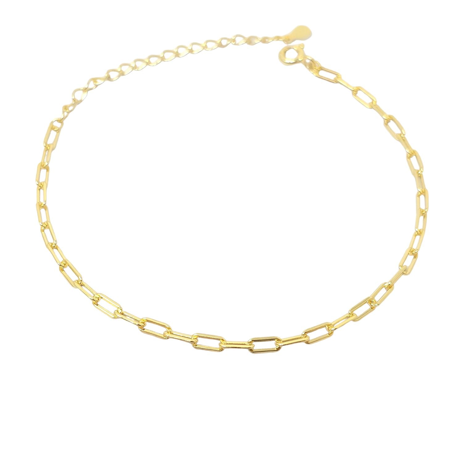 Metallic Gold Plated Everyday Paperclip Chain Stacking Bracelet