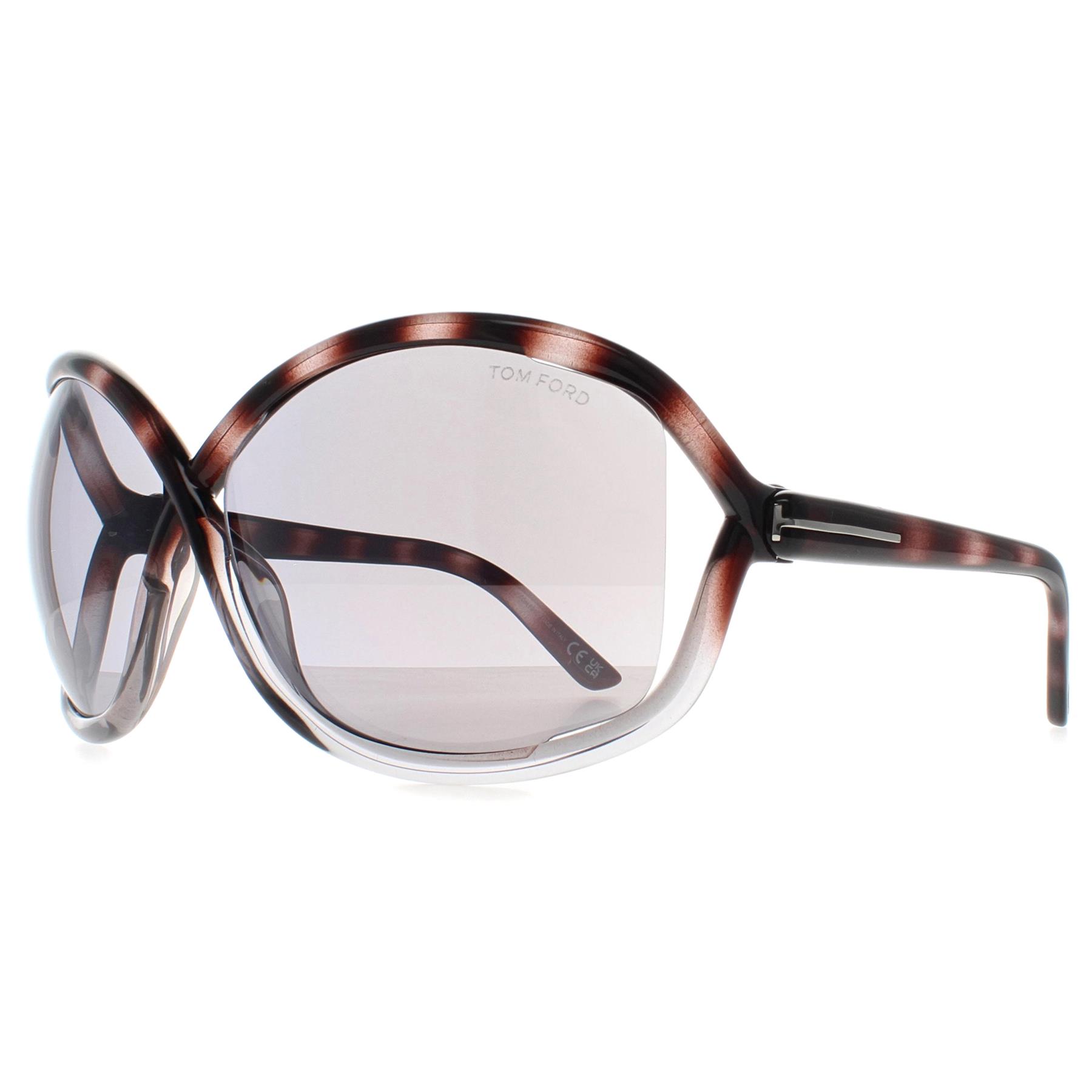Butterfly Gradient Grey Tortoise Smoke Grey Silver Mirror Bettina FT1068 Sunglasses, Image 2 of 3