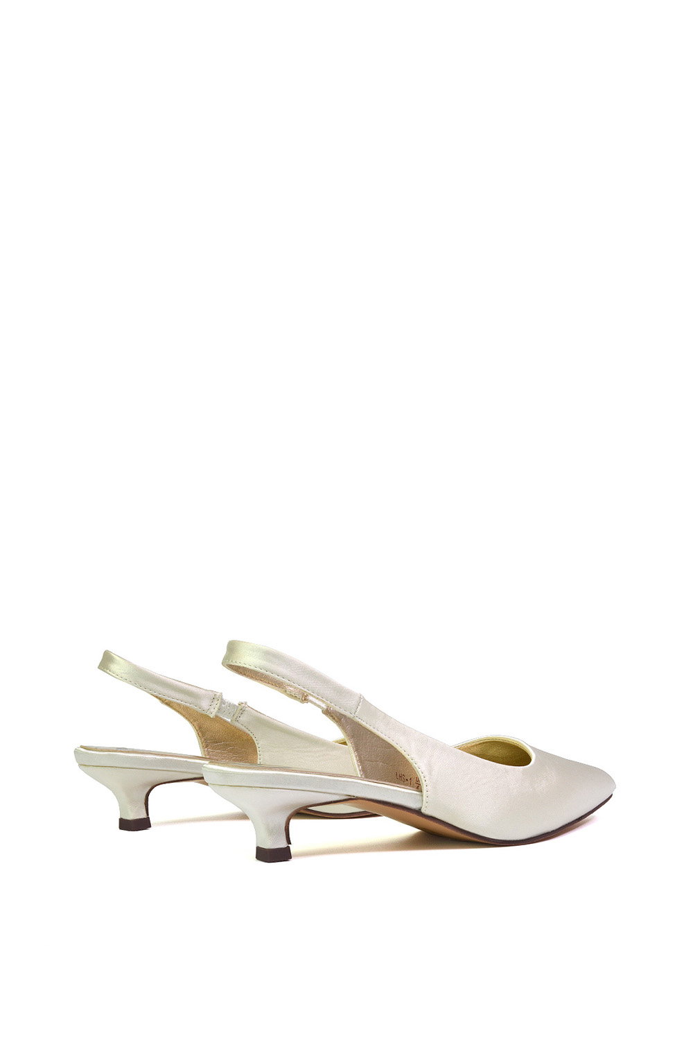 Ivory XY LONDON Ivory 'Avalone' Pointed Toe Sling Back Kitten Heel Sandals, Image 5 of 5