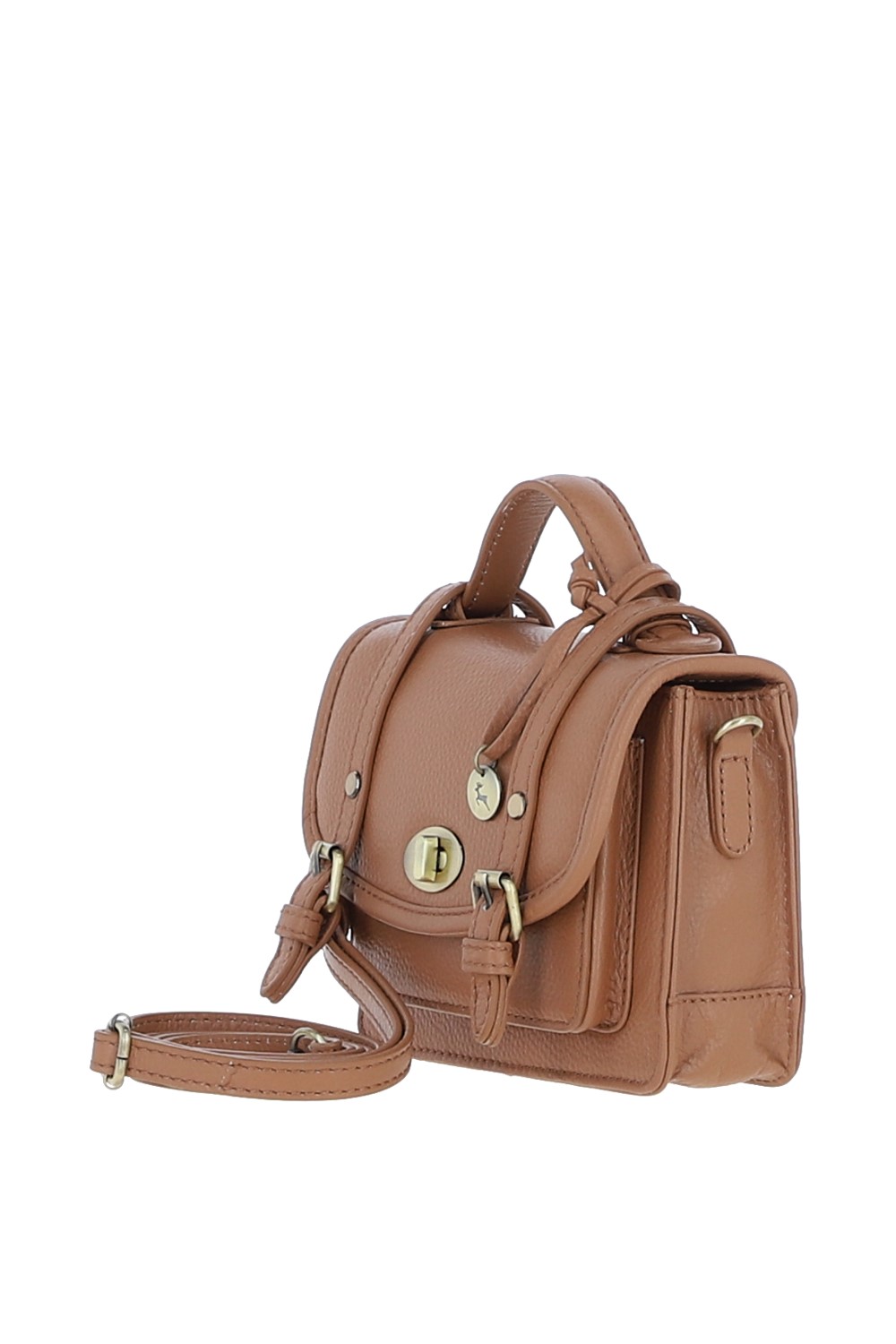 Camel Ashwood Leather Camel Stylish Real Leather Small Satchel Bag, Image 2 of 4