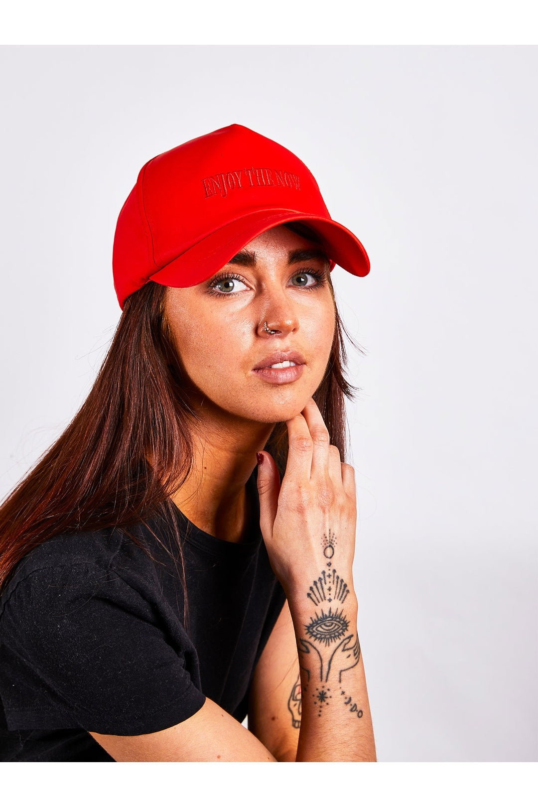 Orange Embroidered Baseball Cap in Setting Sun, Image 2 of 7
