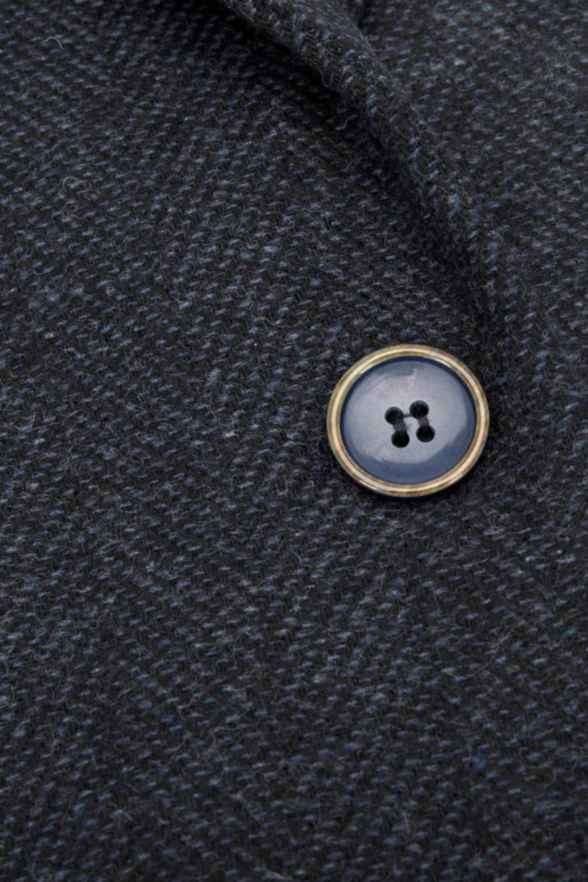 Navy Blue Infinity Leather Navy Blue Tweed 1920s Herringbone Navy Waistcoat, Image 6 of 6
