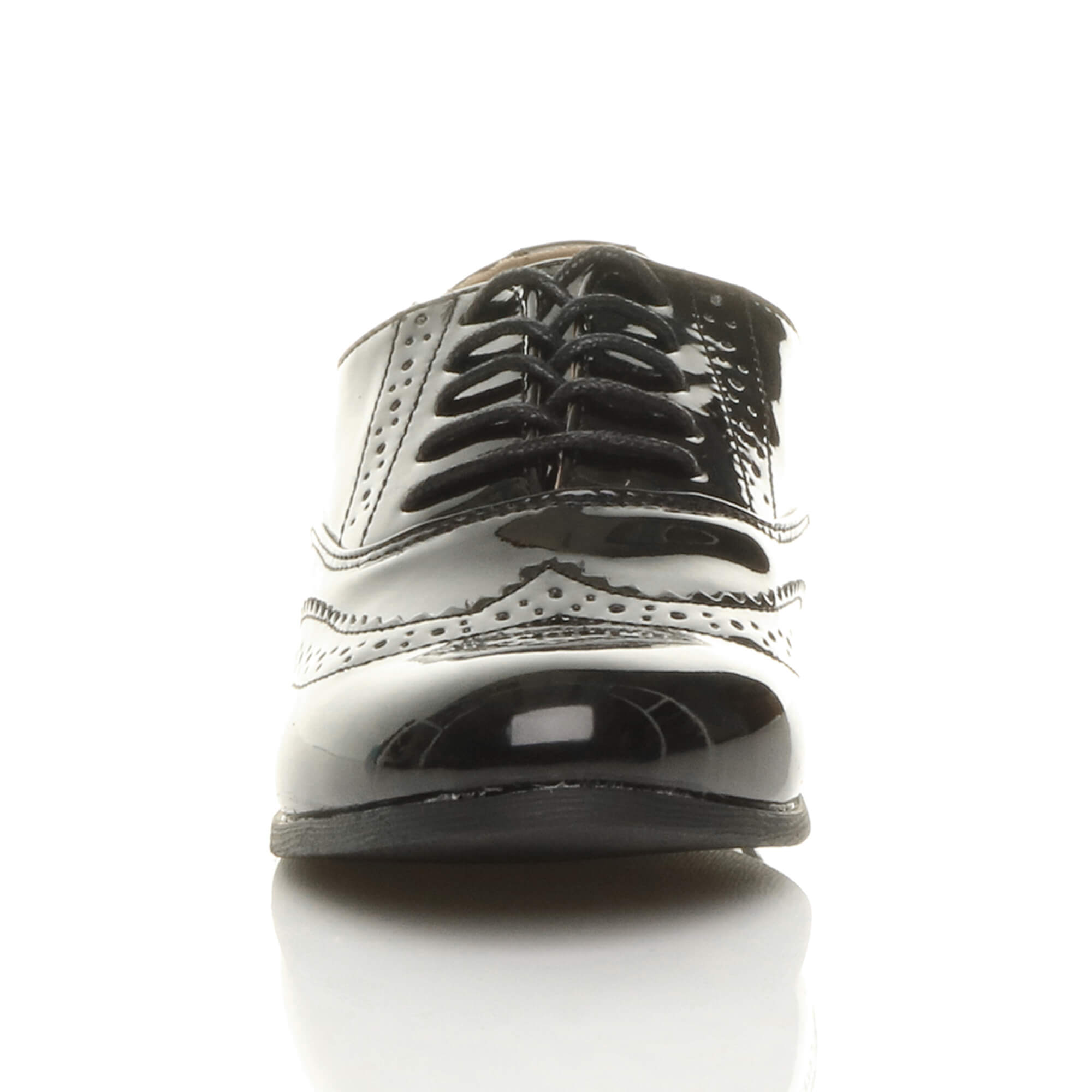 Black Flat Lace Up Oxfords Brogues, Image 6 of 6