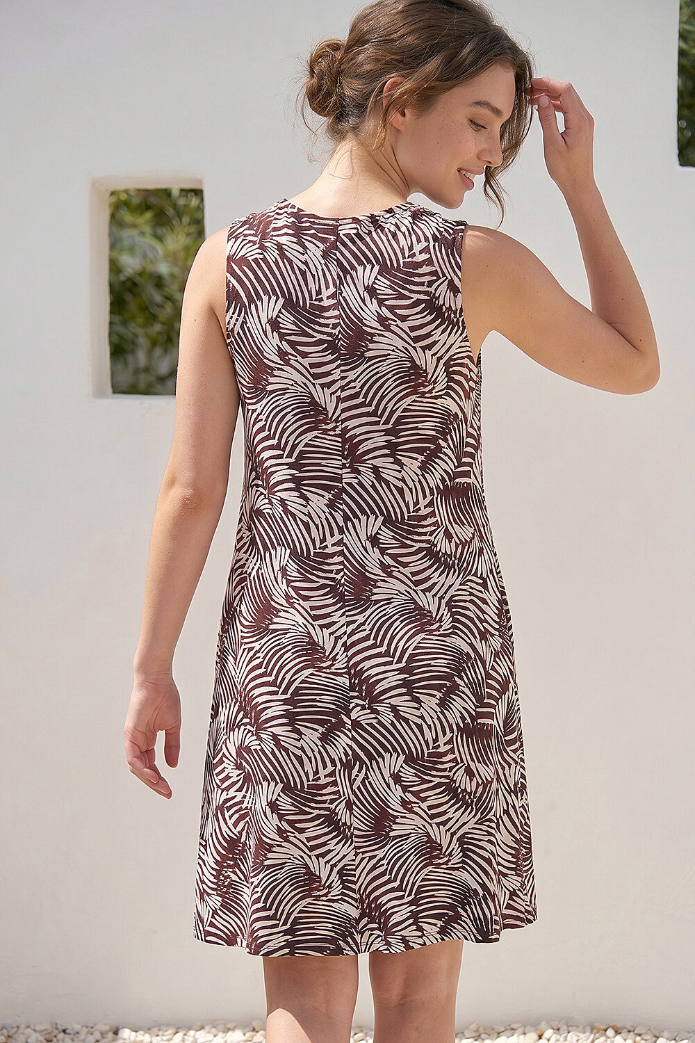 Chocolate Petite Abstract Print Pocket Dress , Image 4 of 4