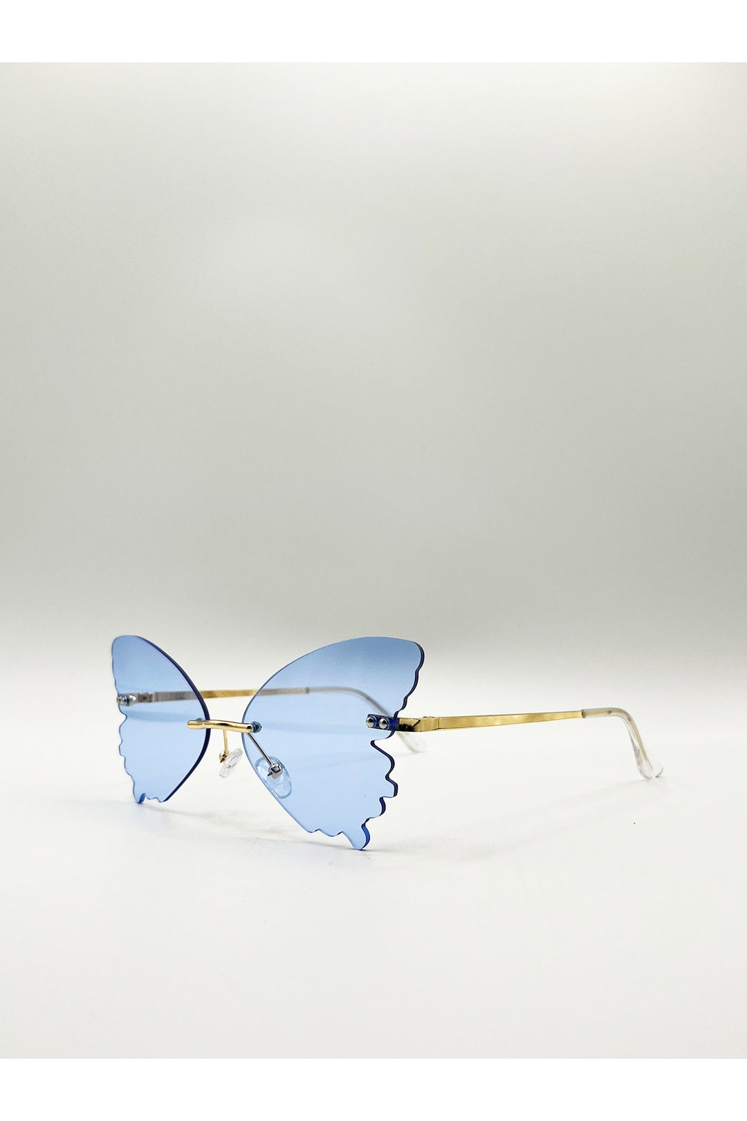 Blue Frameless Blue Butterfly Sunglasses, Image 3 of 6