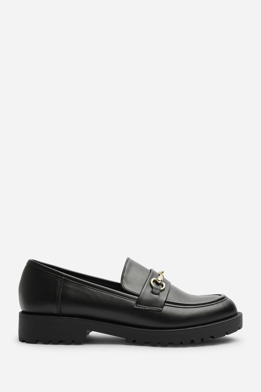 Black Aadhya Black Chunky Snaffle Trim Detail Loafers, Image 2 of 6