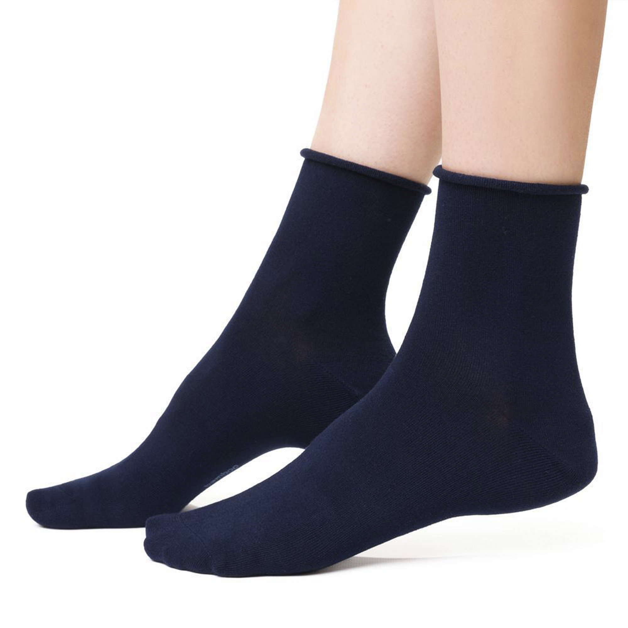 Navy Bamboo Sensory Soft Seamless Socks, Image 3 of 4