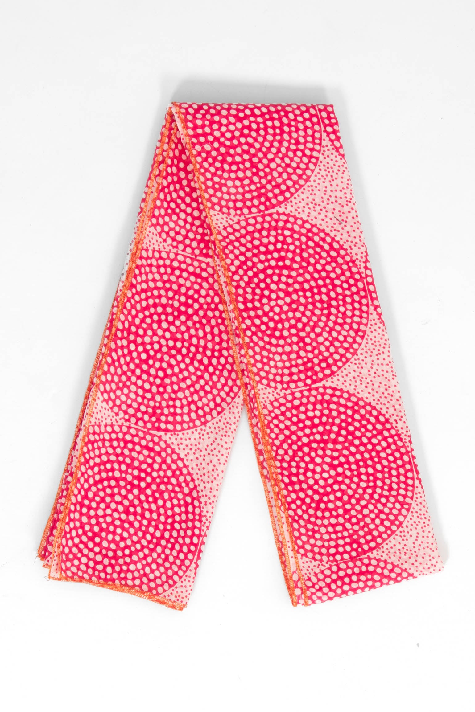 Pink Sarta Pink Circles Spotted Cotton Lightweight Scarf, Image 2 of 4