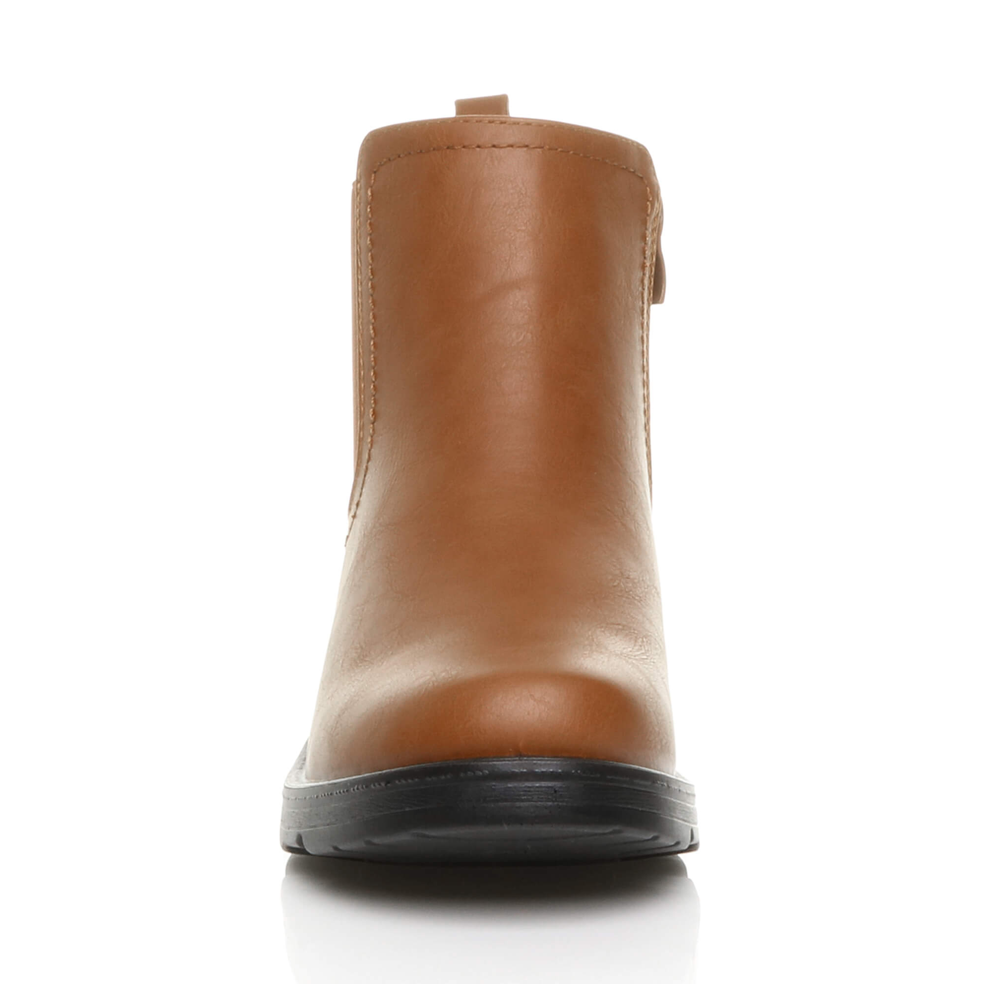Tan Low Wedge Comfort Ankle Chelsea Boots, Image 6 of 6
