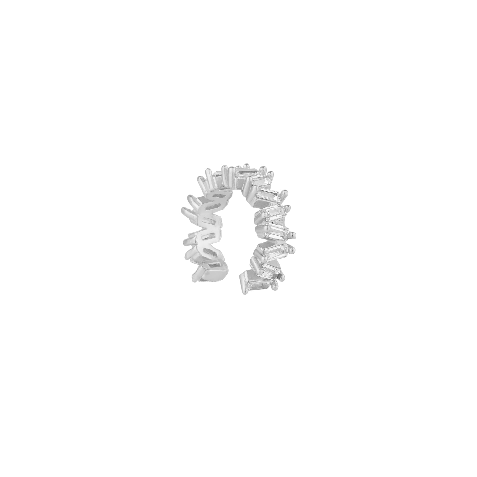 Silver Irregular Baugette Ear Cuff No Piercing Sterling Silver - Single, Image 1 of 1