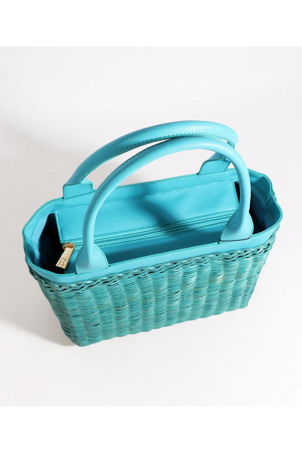 Turqouise Pia Rossini Turqouise Juno - Artisan Tote Bag - Pale Turquoise, Image 2 of 2
