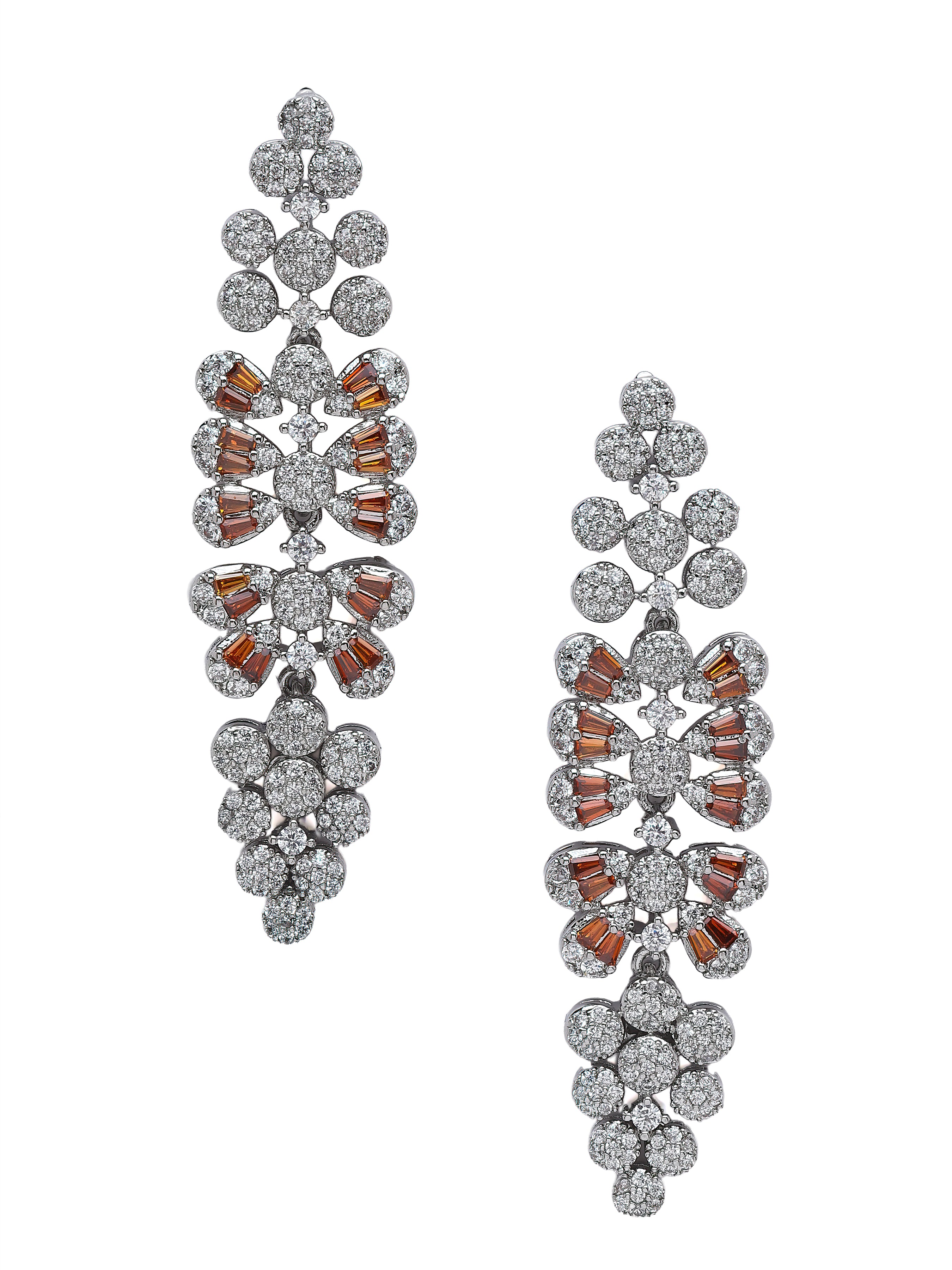 Pink Luxe Floral Cluster Statement Earrings