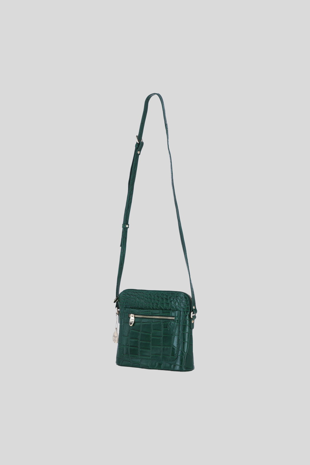 Green Genuine Leather Crossbody Bag with Adjustable Strap, Image 3 of 5