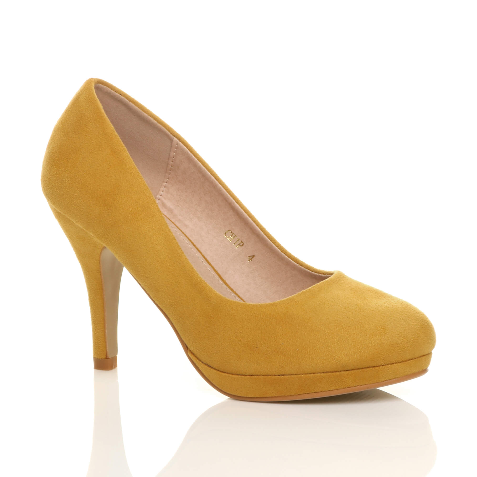 Purple Mid High Heel Court Shoes