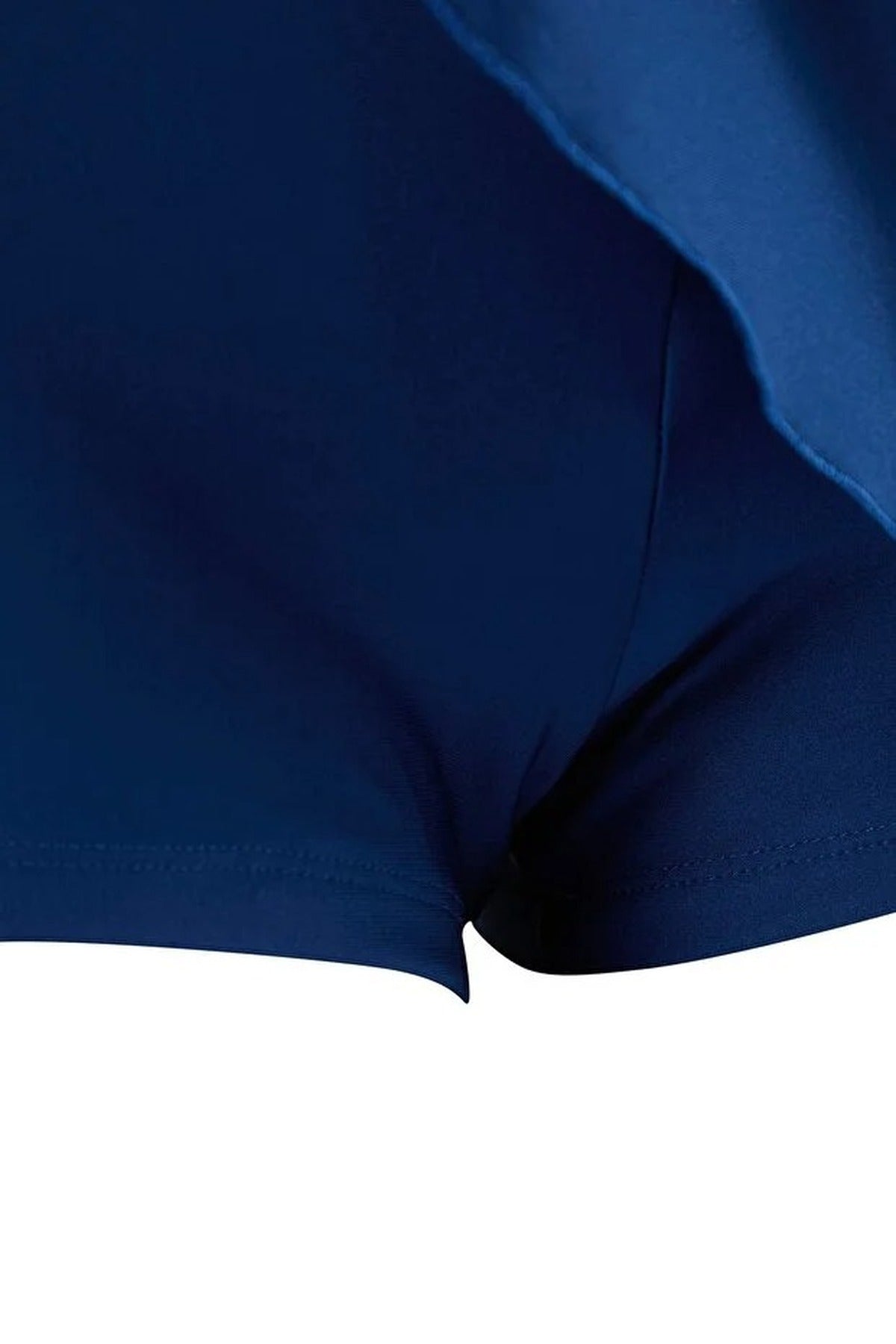 Navy WOVCOR Navy Asymmetric One Shoulder Ruched Swimsuit with Skort Detail, Image 2 of 3