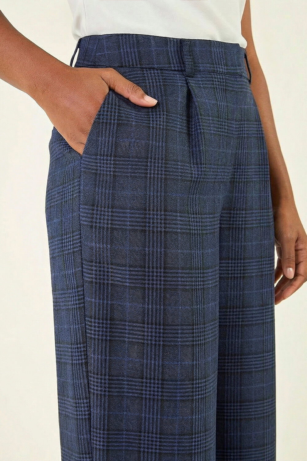 Midnight Blue Check Culottes, Image 6 of 5