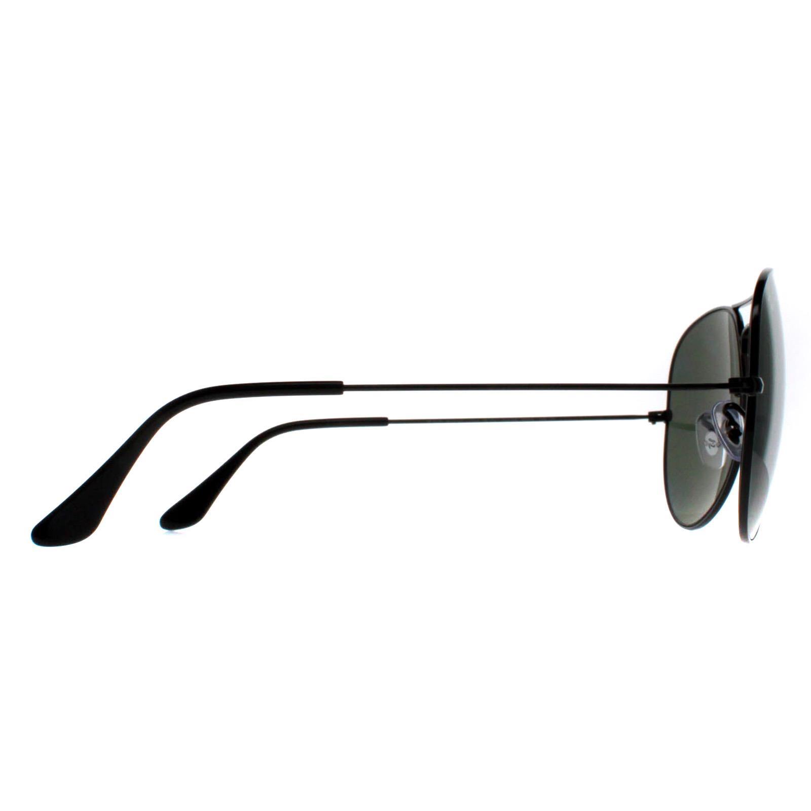 Black Aviator Black Green Polarized Aviator 3025 Sunglasses, Image 4 of 6