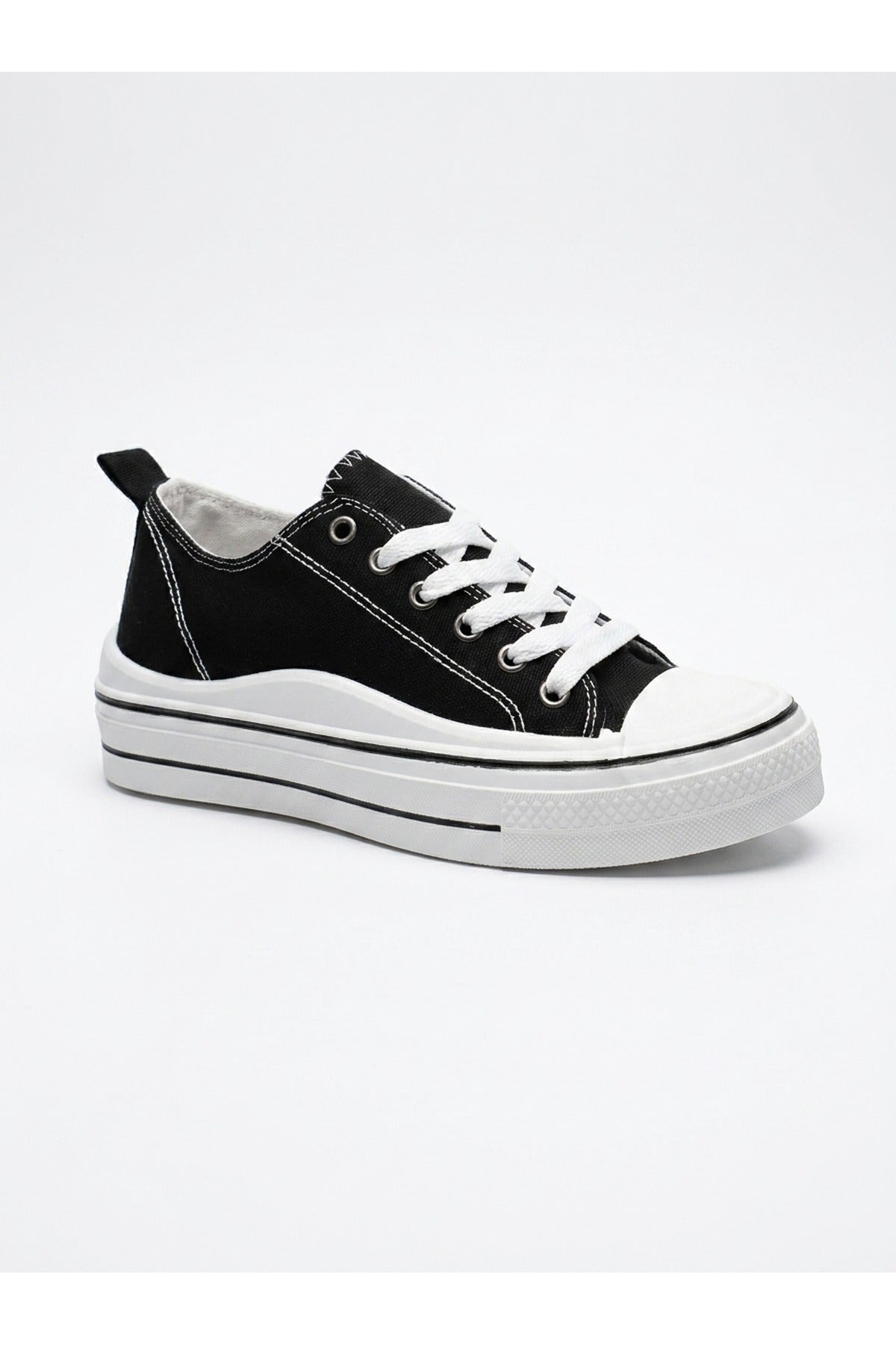 Black iKrush Black Saoirse Low Top Canvas Trainers, Image 1 of 8