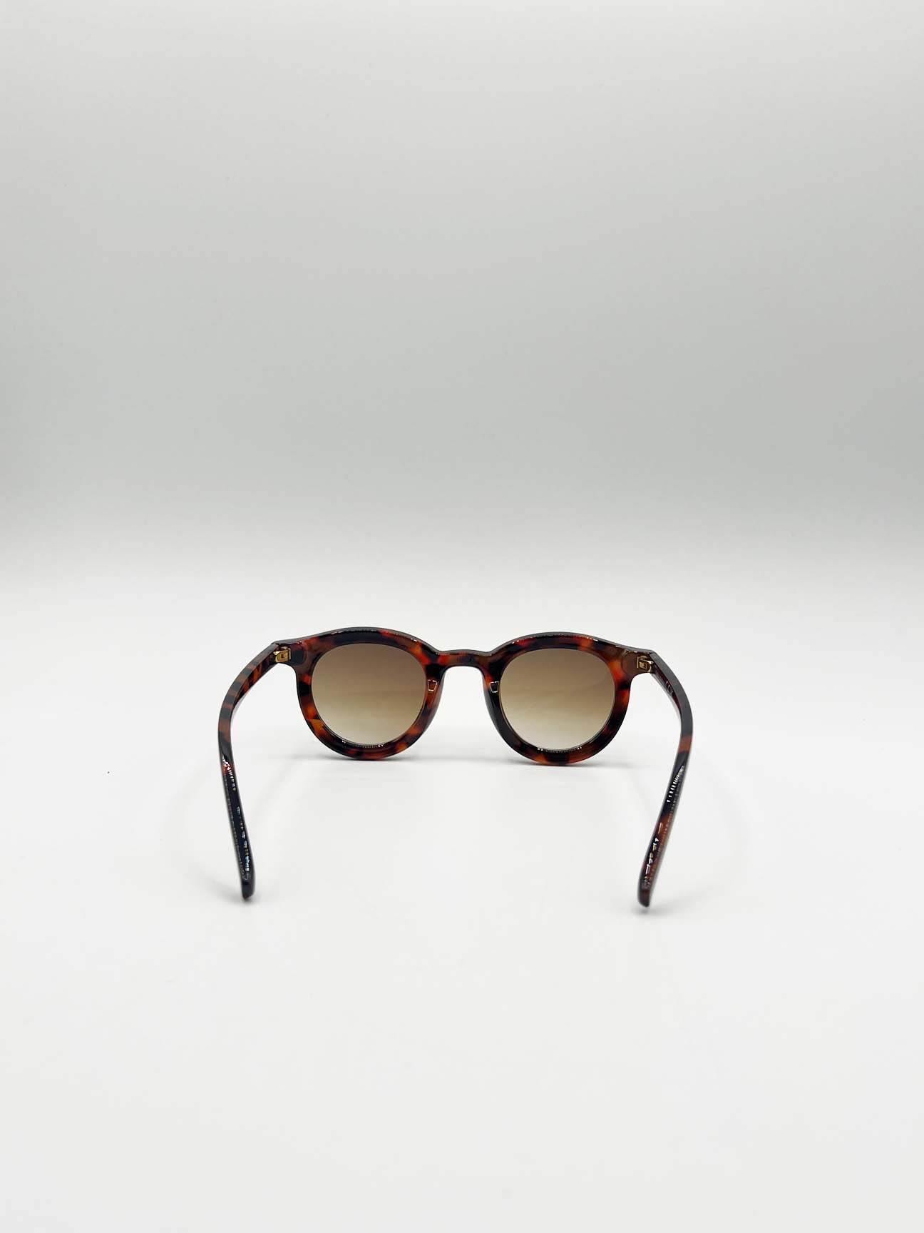 Brown Bold Rounded Sunglasses in Tortoiseshell, Image 5 of 6
