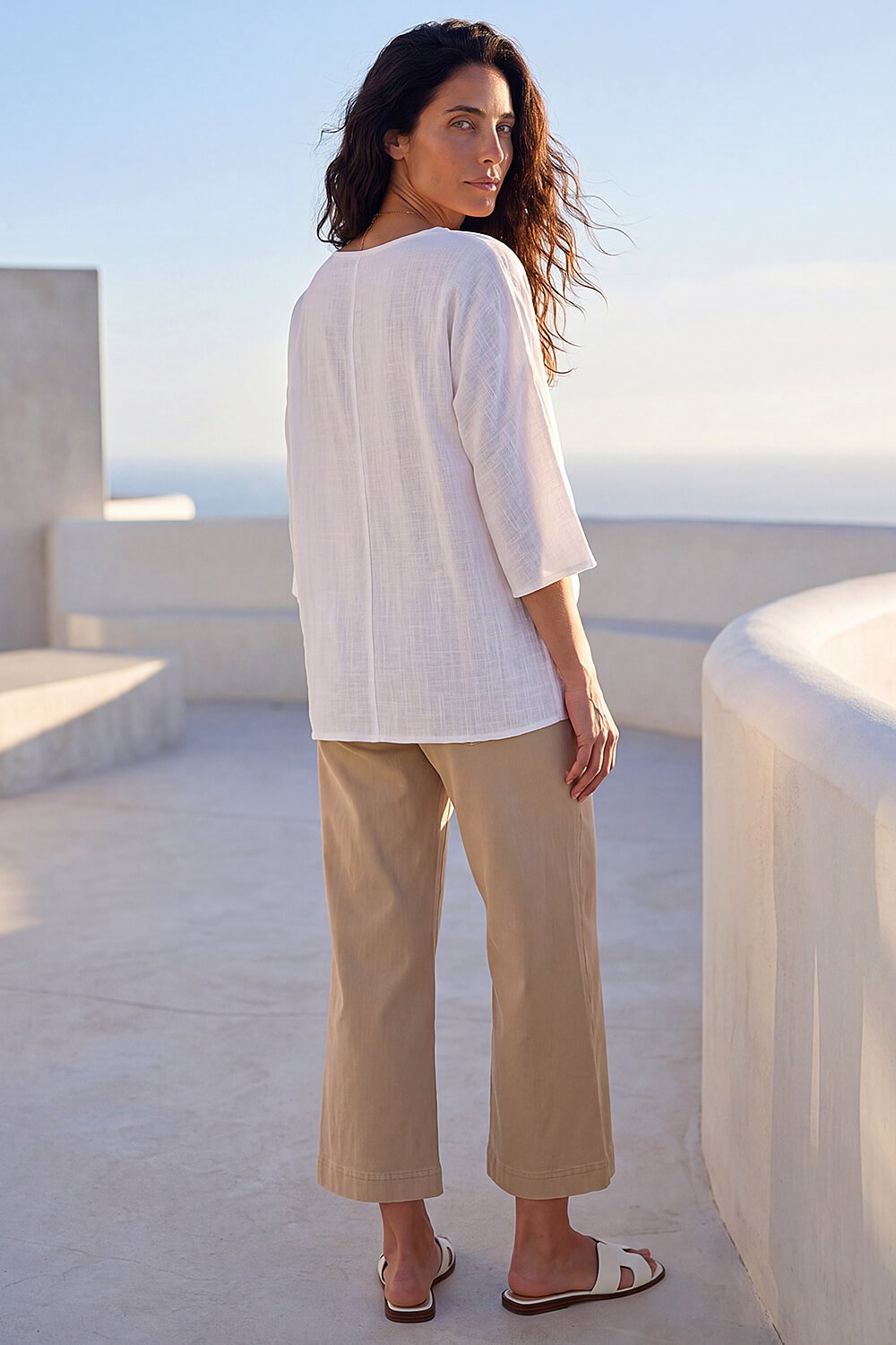 White Classic Necklace Tunic Top, Image 4 of 4