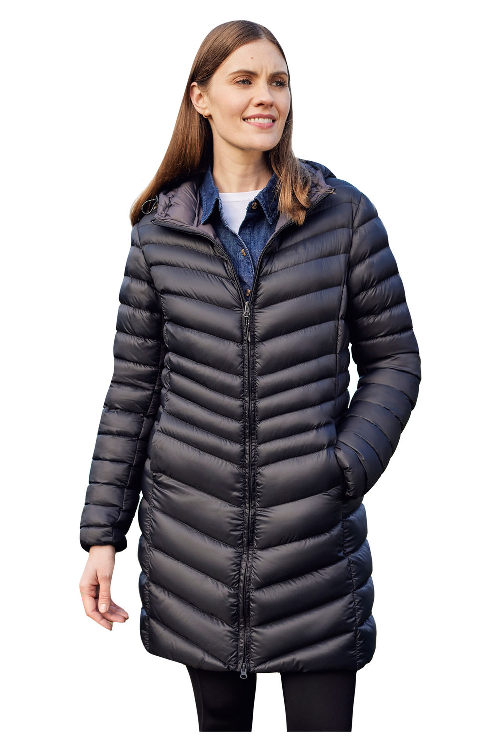 Black Florence Long Padded Jacket, Image 7 of 7