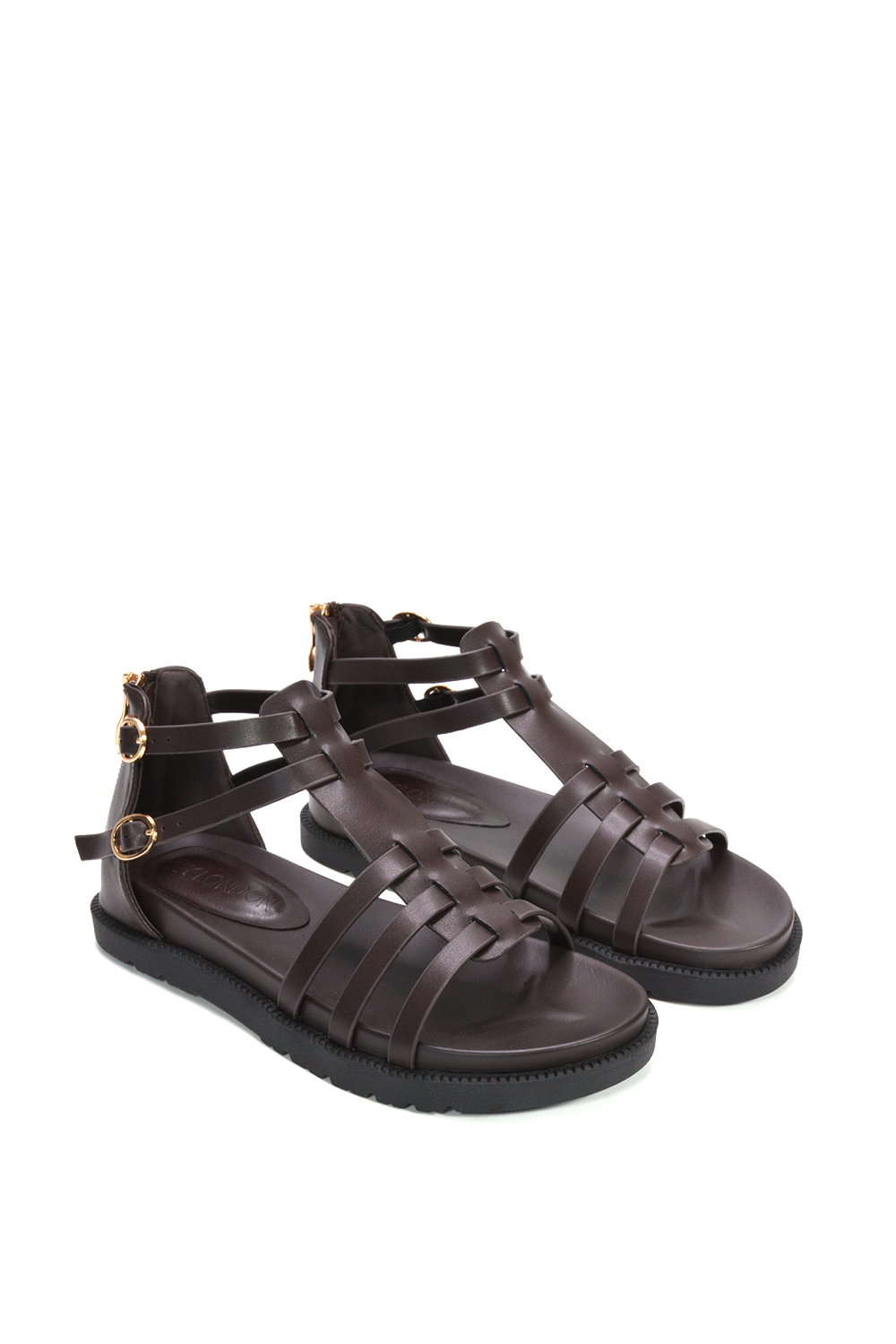 Brown XY LONDON Brown 'Haden' Flatform Gladiator Sandals With Chunky Sole, Image 5 of 6