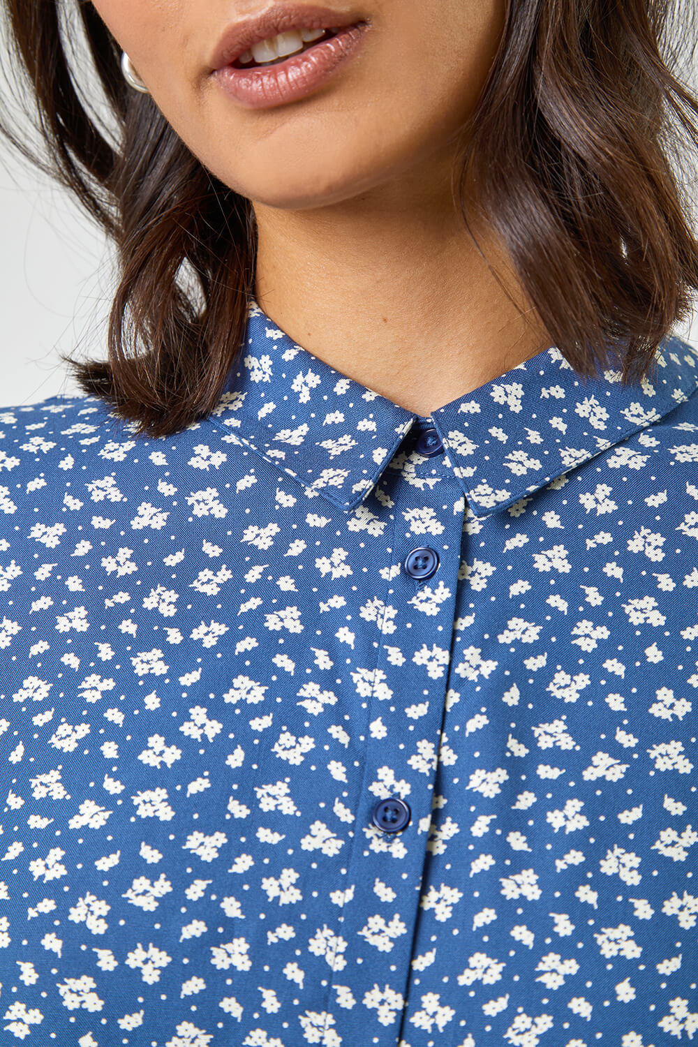 226110 Blue Ditsy Print Overall in Cotton main image 1
