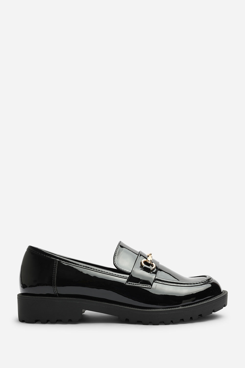 Black Aadhya Black Chunky Snaffle Trim Detail Loafers, Image 2 of 6