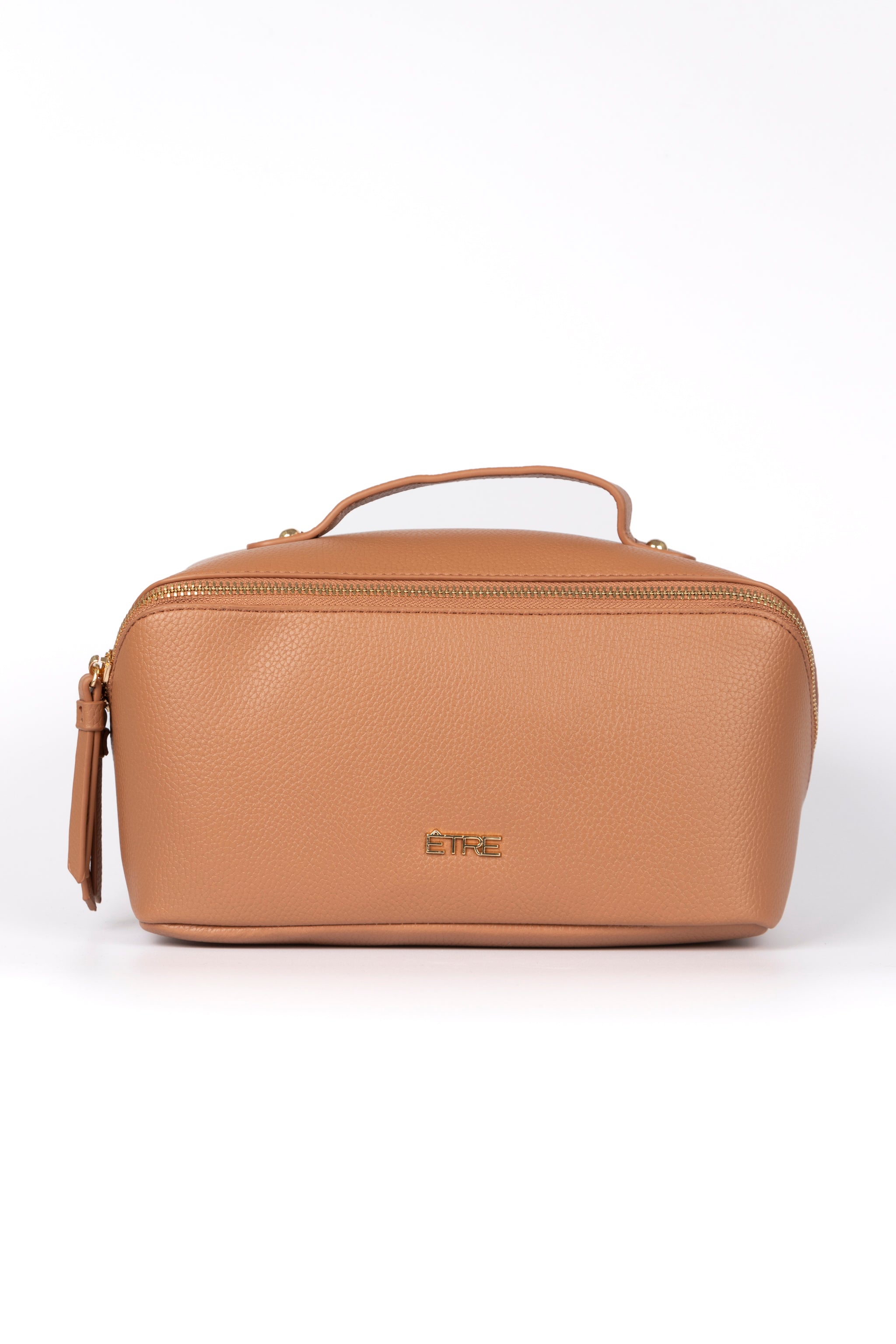 Pink Faux Leather Vanity Case Makeup Bag