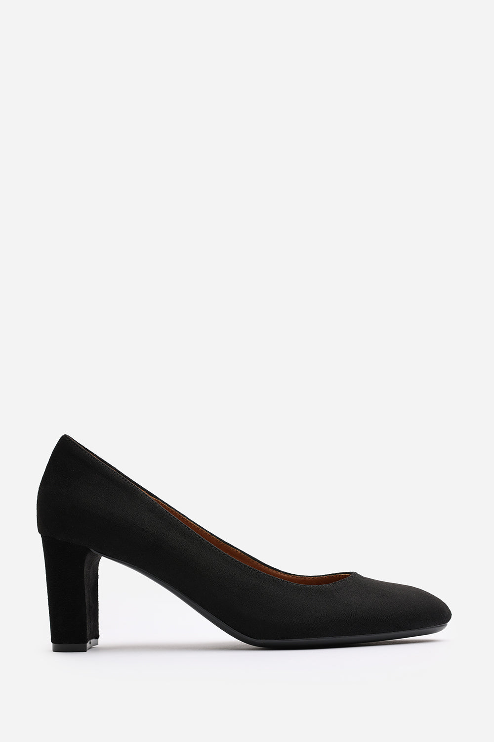 Black 'Nolan' Suede Mid Block Heel Court Shoe, Image 2 of 6