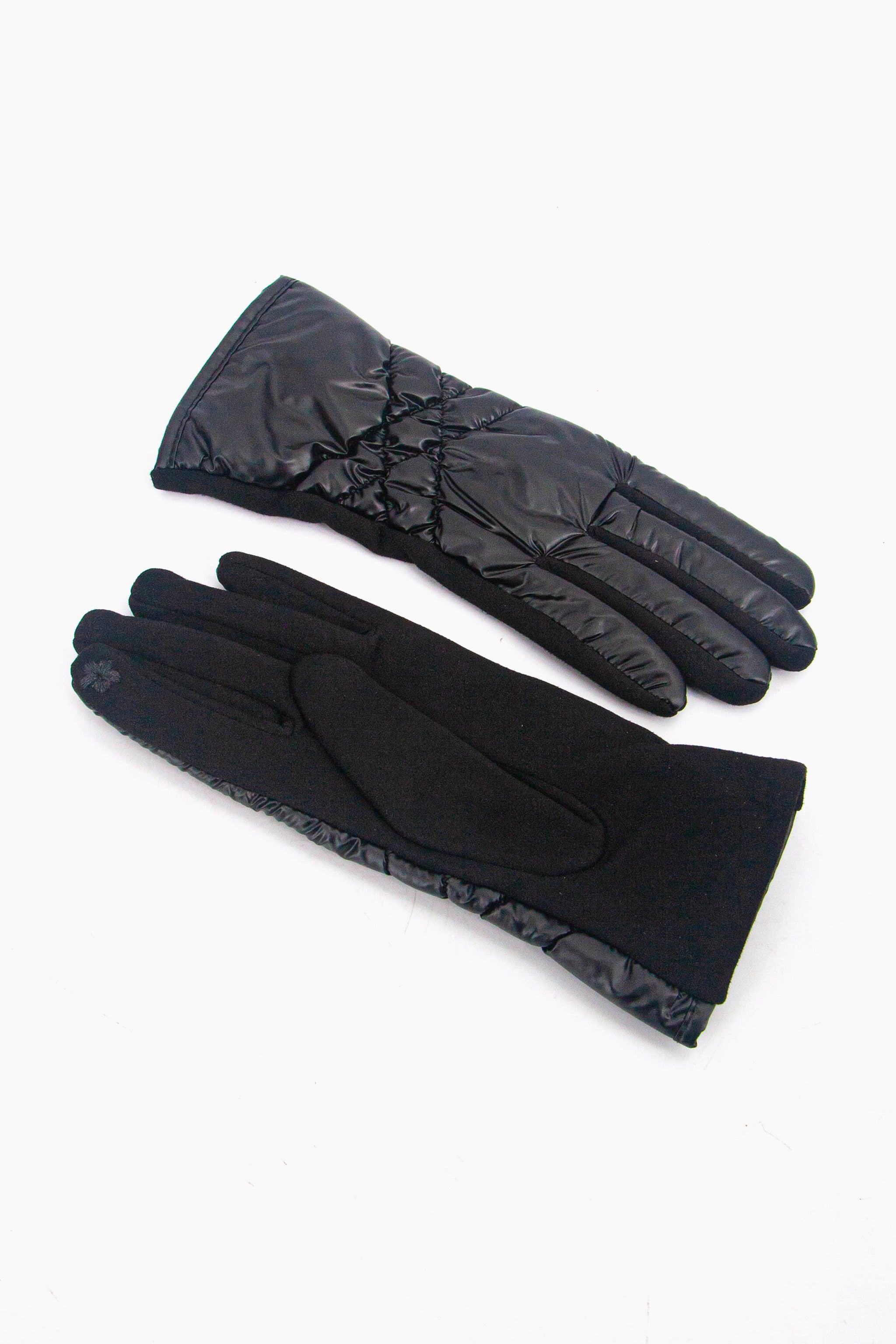 Black Metallic Touch Screen Winter Gloves, Image 4 of 4