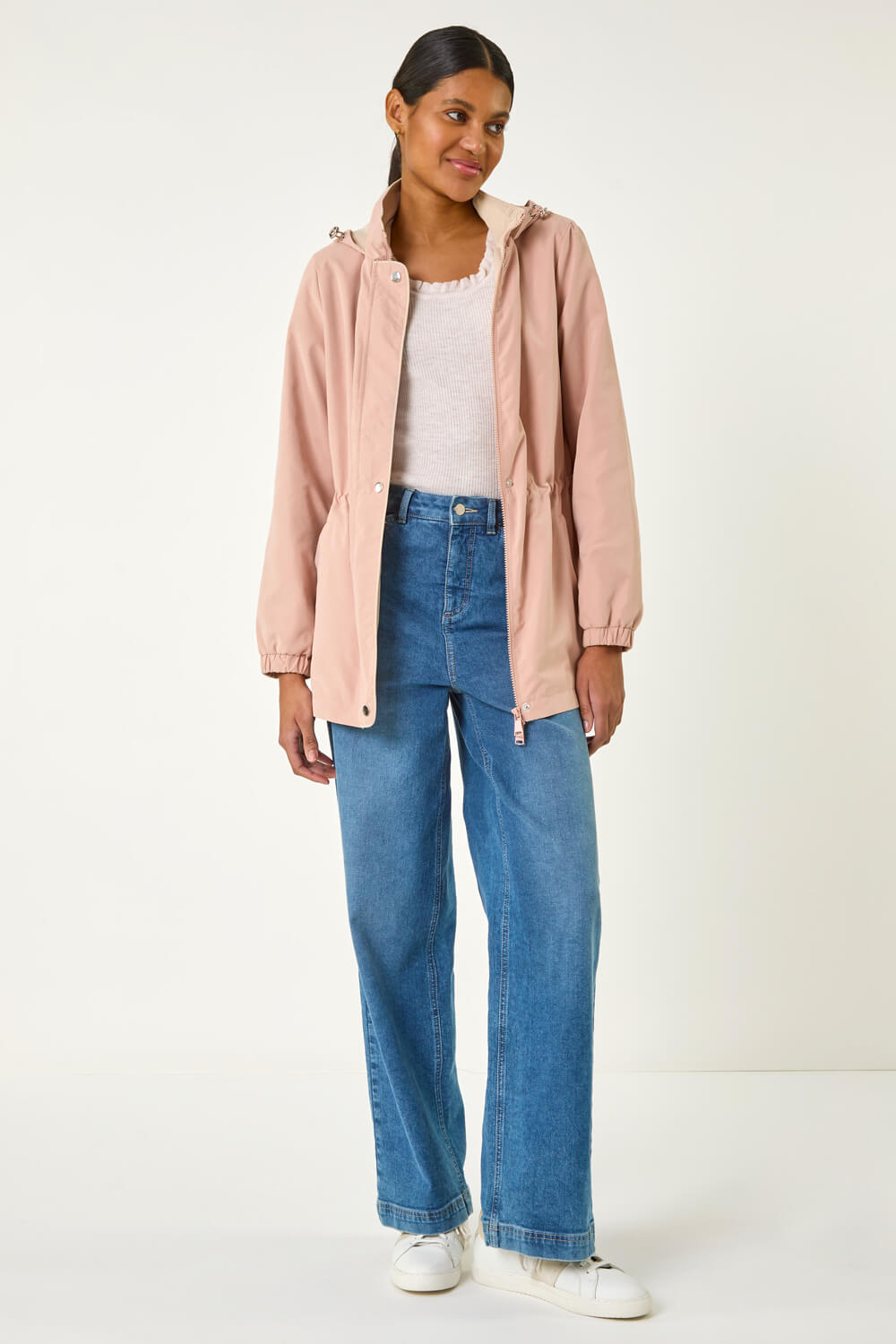 Light Pink Lightweight Hooded Jacket, Image 3 of 5