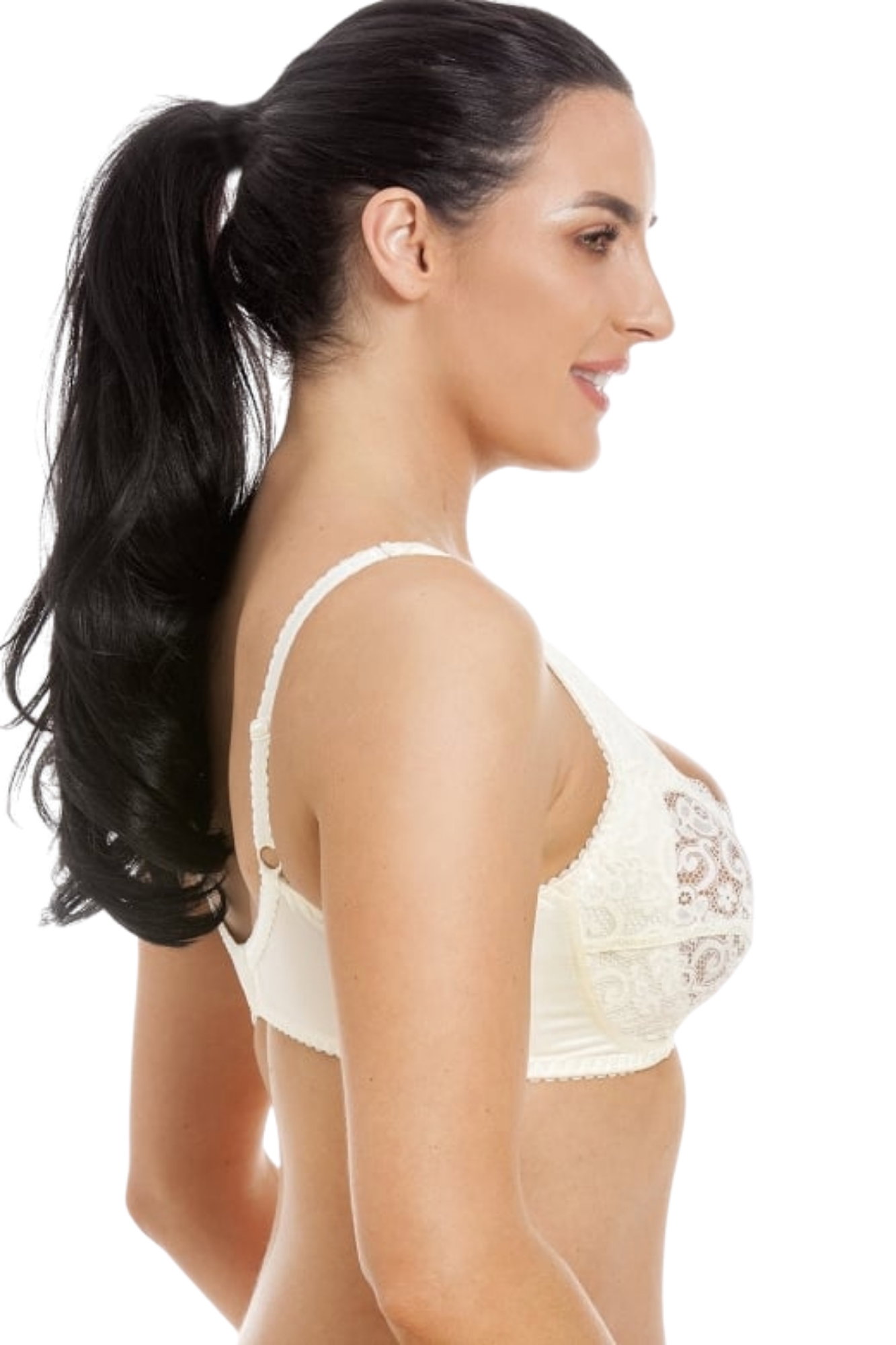 Ivory Camille Lingerie Ivory Non Wired Soft Cup Lace Bra, Image 4 of 4