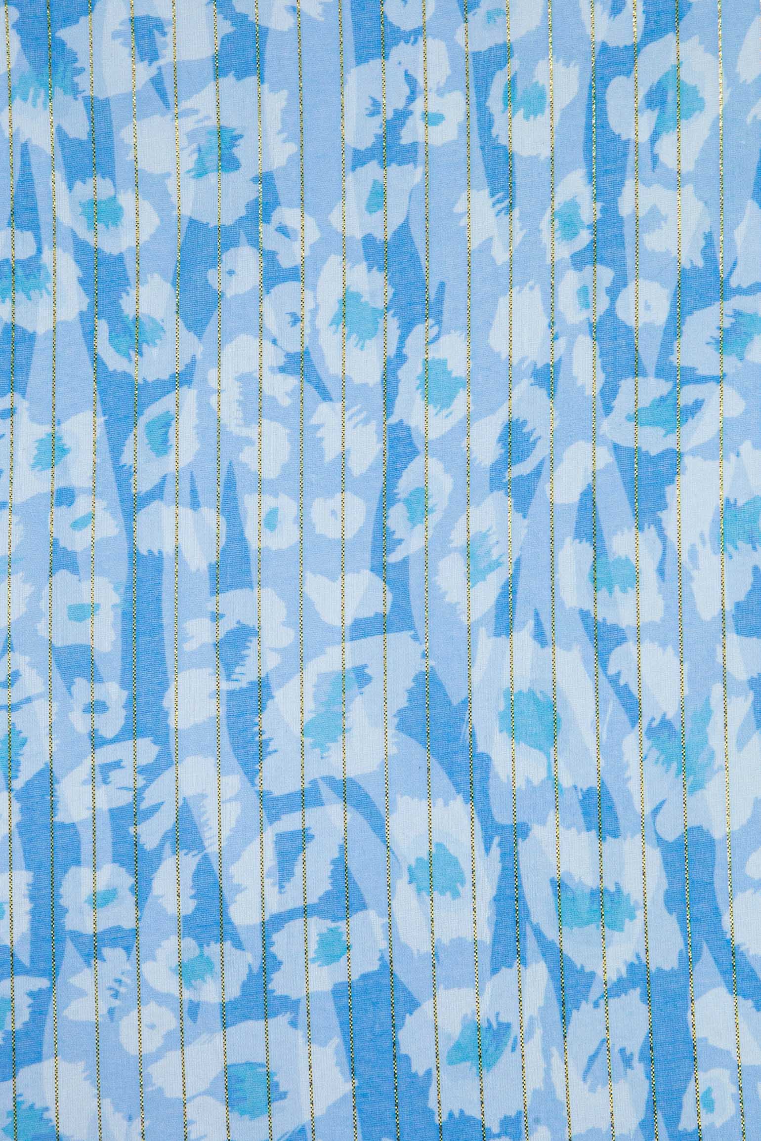 Blue Sarta Blue Metallic Pinstripe Lightweight Leopard Scarf, Image 5 of 5