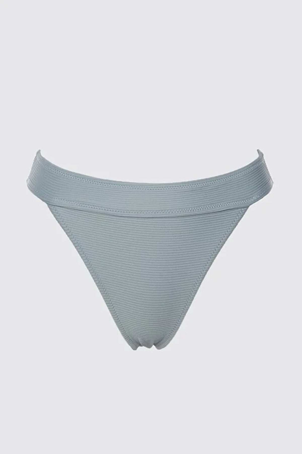Blue WOVCOR Blue Textured Regular Waist Bikini Bottom with Minimal High Leg Fit, Image 2 of 4