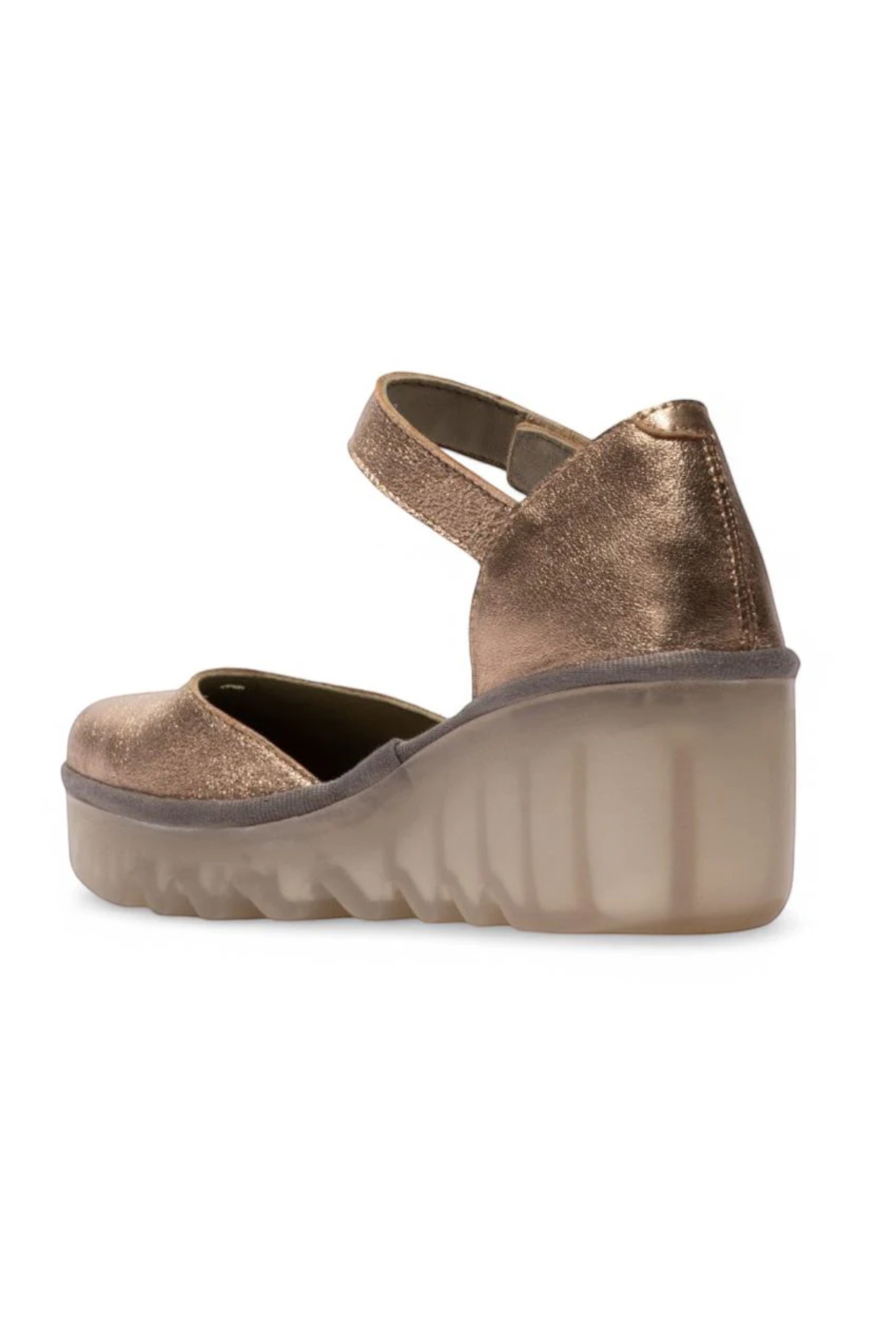 Gold Womens Durable Wedge Sandals-BISO305FLY, Image 4 of 5