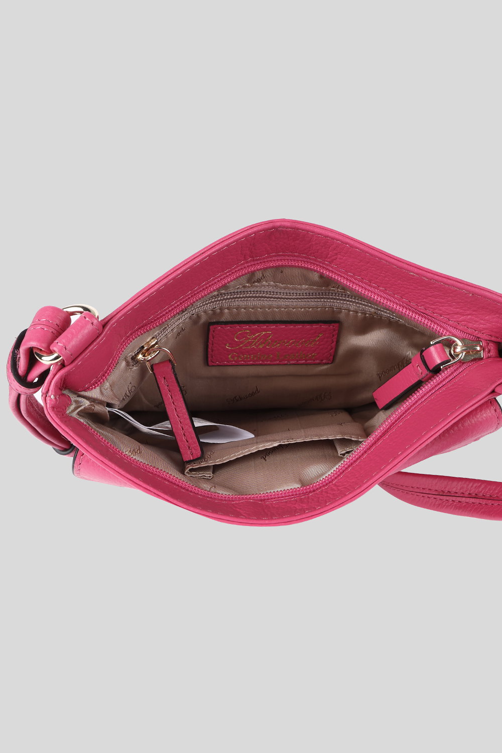 Raspberry 'Heaven' Real Leather Cross Body Bag, Image 5 of 5