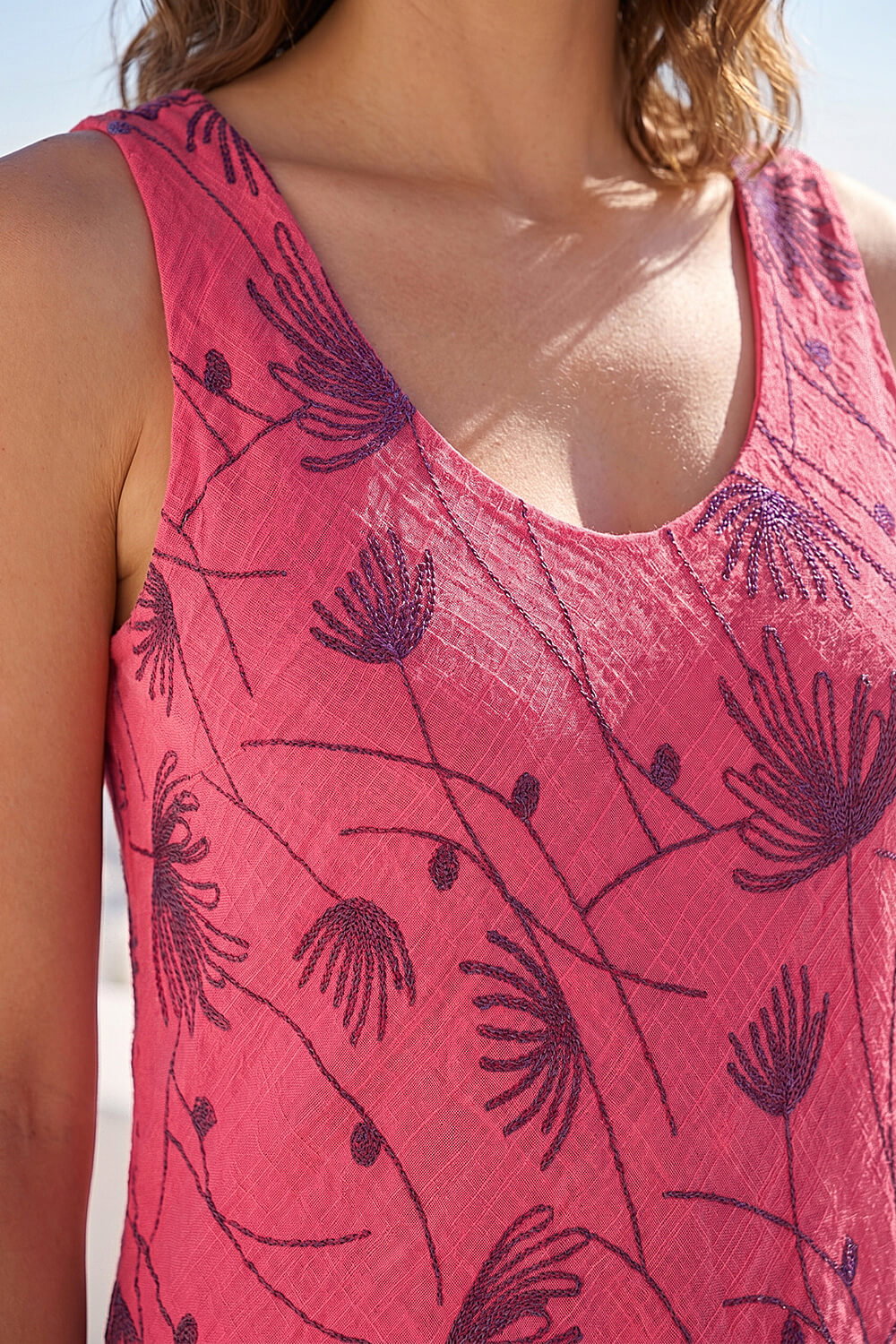 Coral Petite Printed Layered Midi Dress, Image 5 of 4