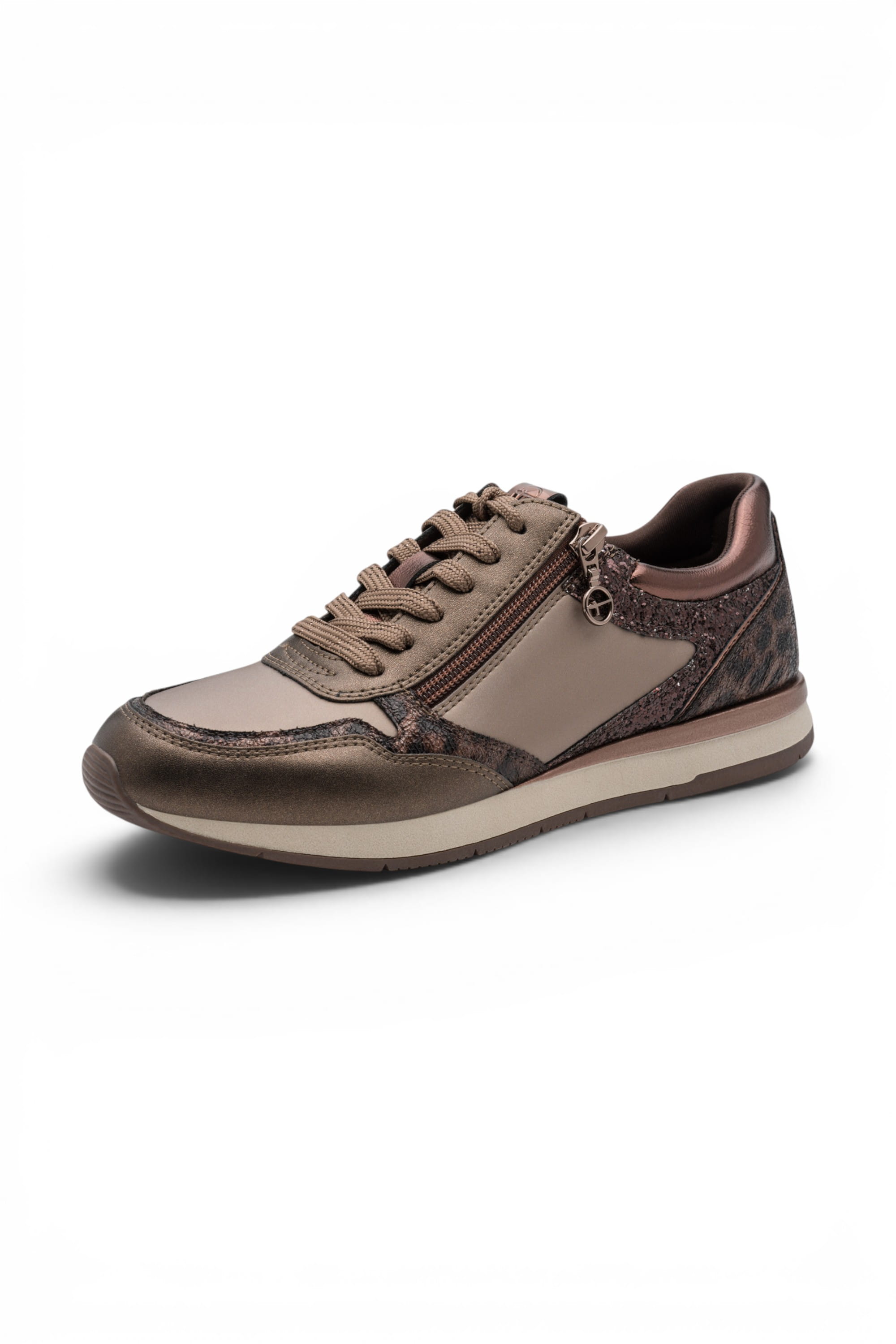 Taupe Faux Leather Sneakers - 23613, Image 2 of 7