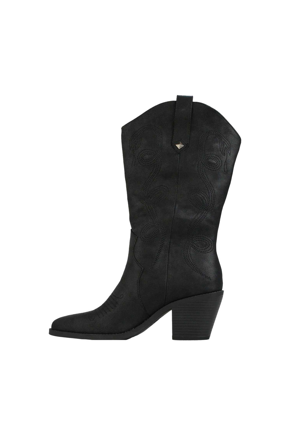 Black Feria Embroidered Cowboy Boots, Image 3 of 6