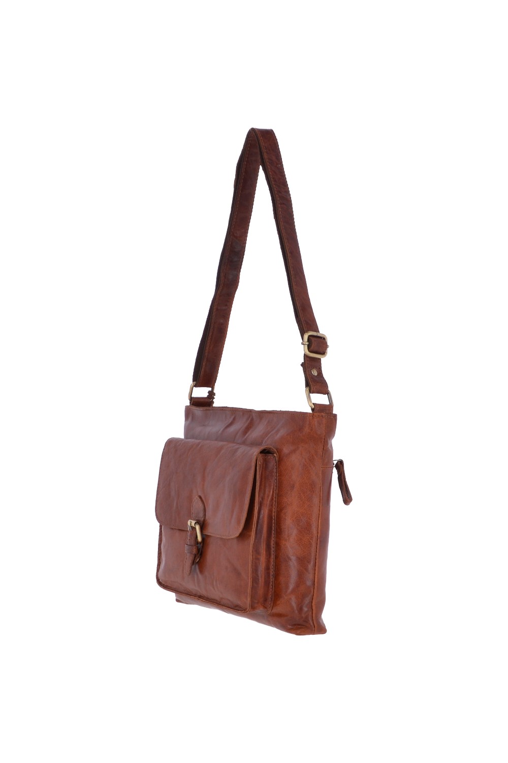 Tan Real Leather Vintage Medium Shoulder Bag, Image 3 of 4