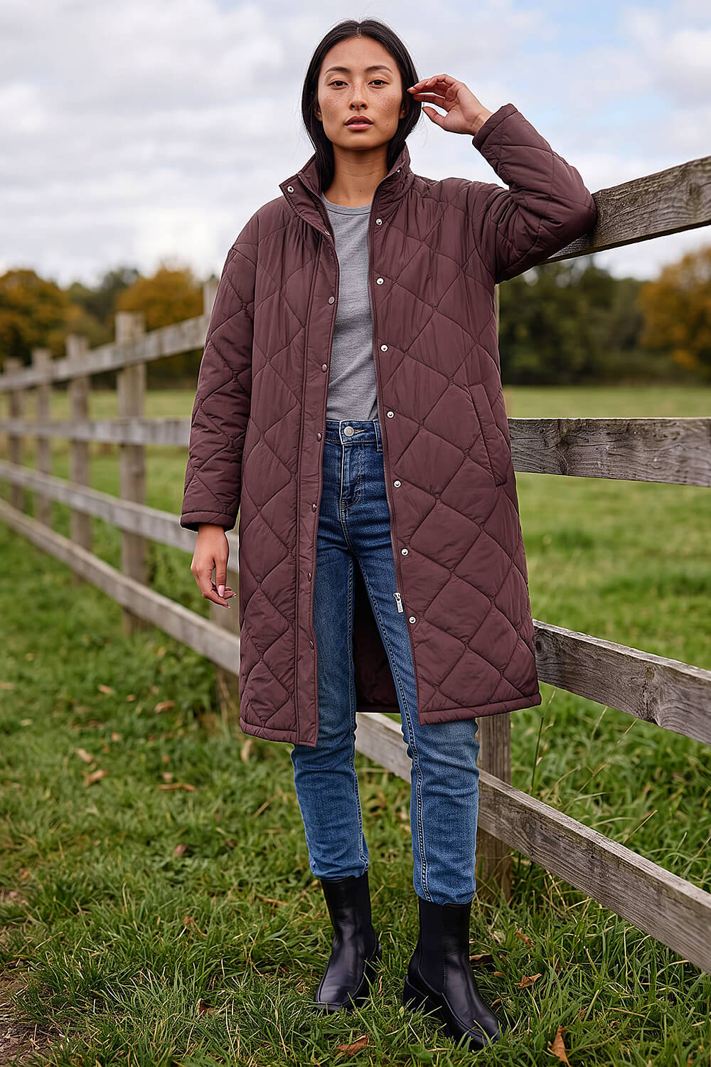 Roman Petite Women's Wine Oversized Puffer Coat Size 14
