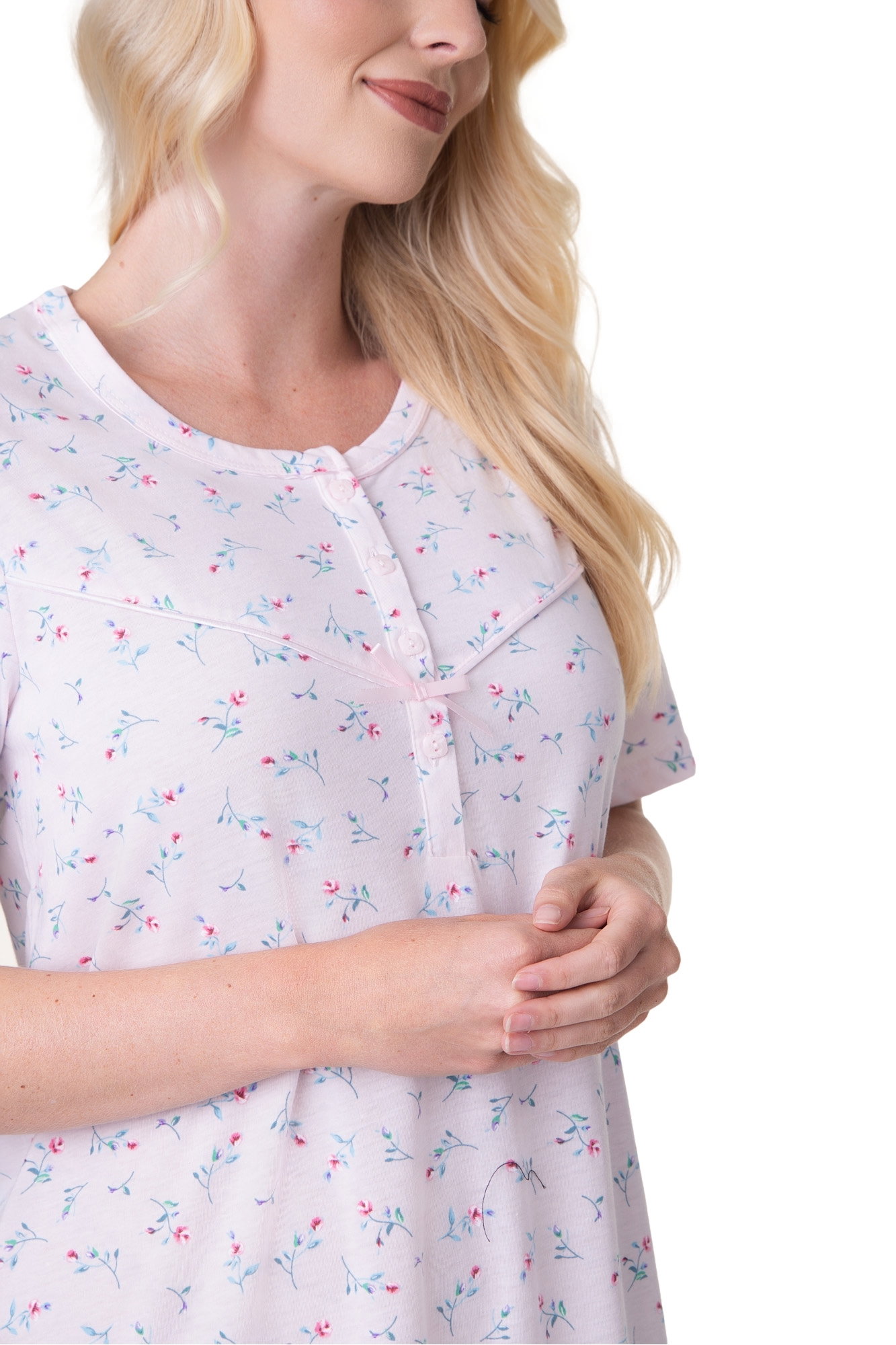 Pink Short Sleeved Nightdress, Image 5 of 5