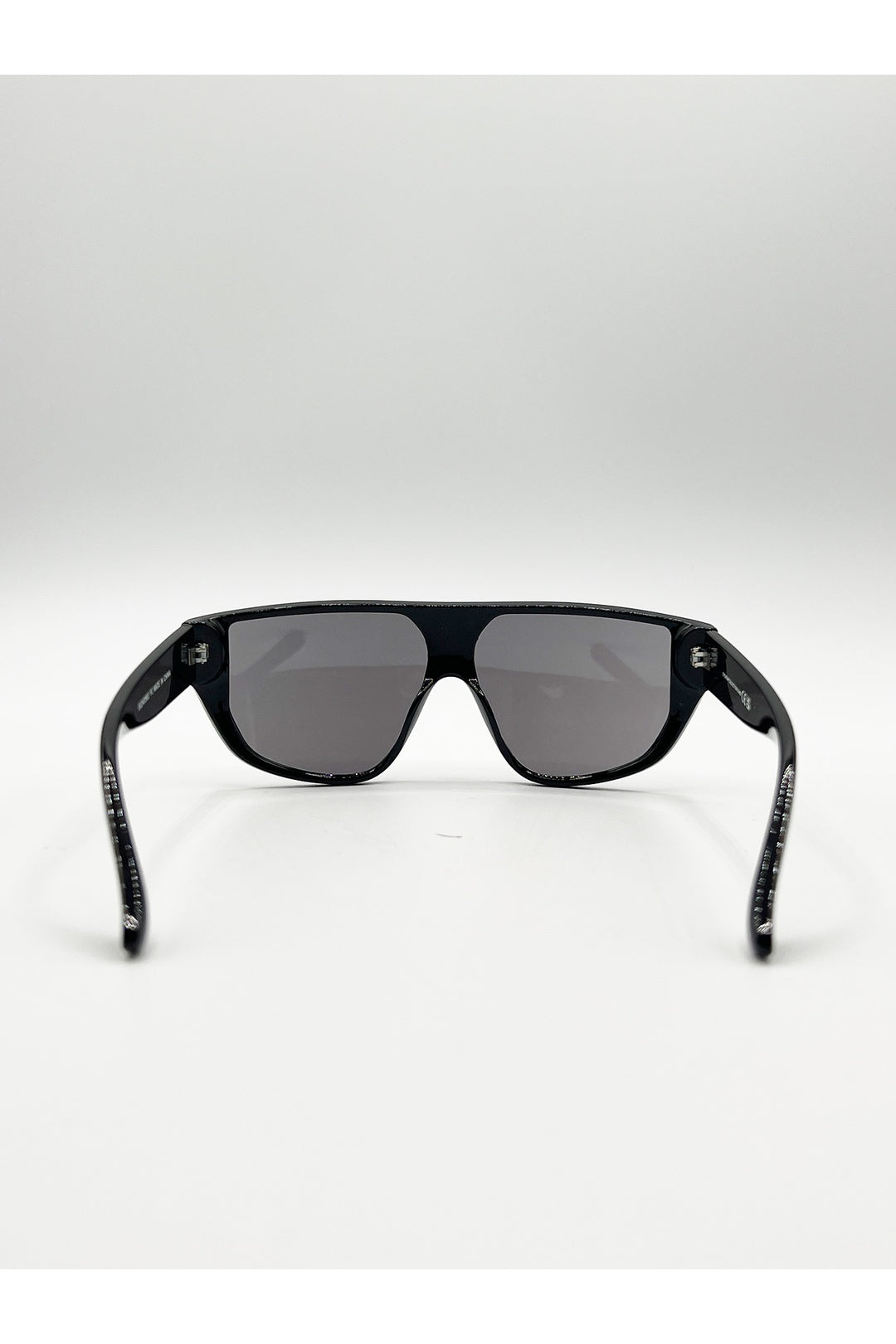 Black Smoke Shield Sunglasses In Black, Image 4 of 4
