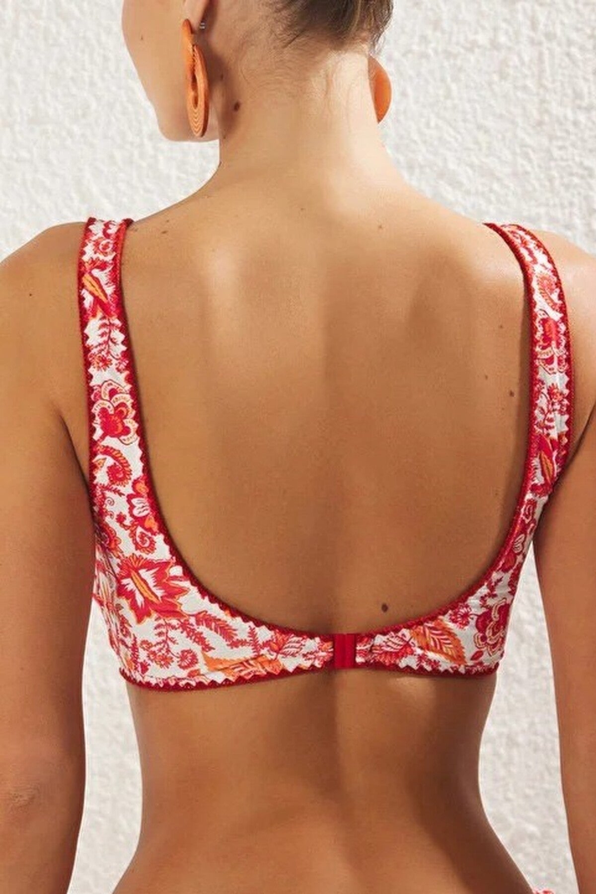 Multi WOVCOR Multi Printed Embroidered Triangle Bikini Top, Image 3 of 3