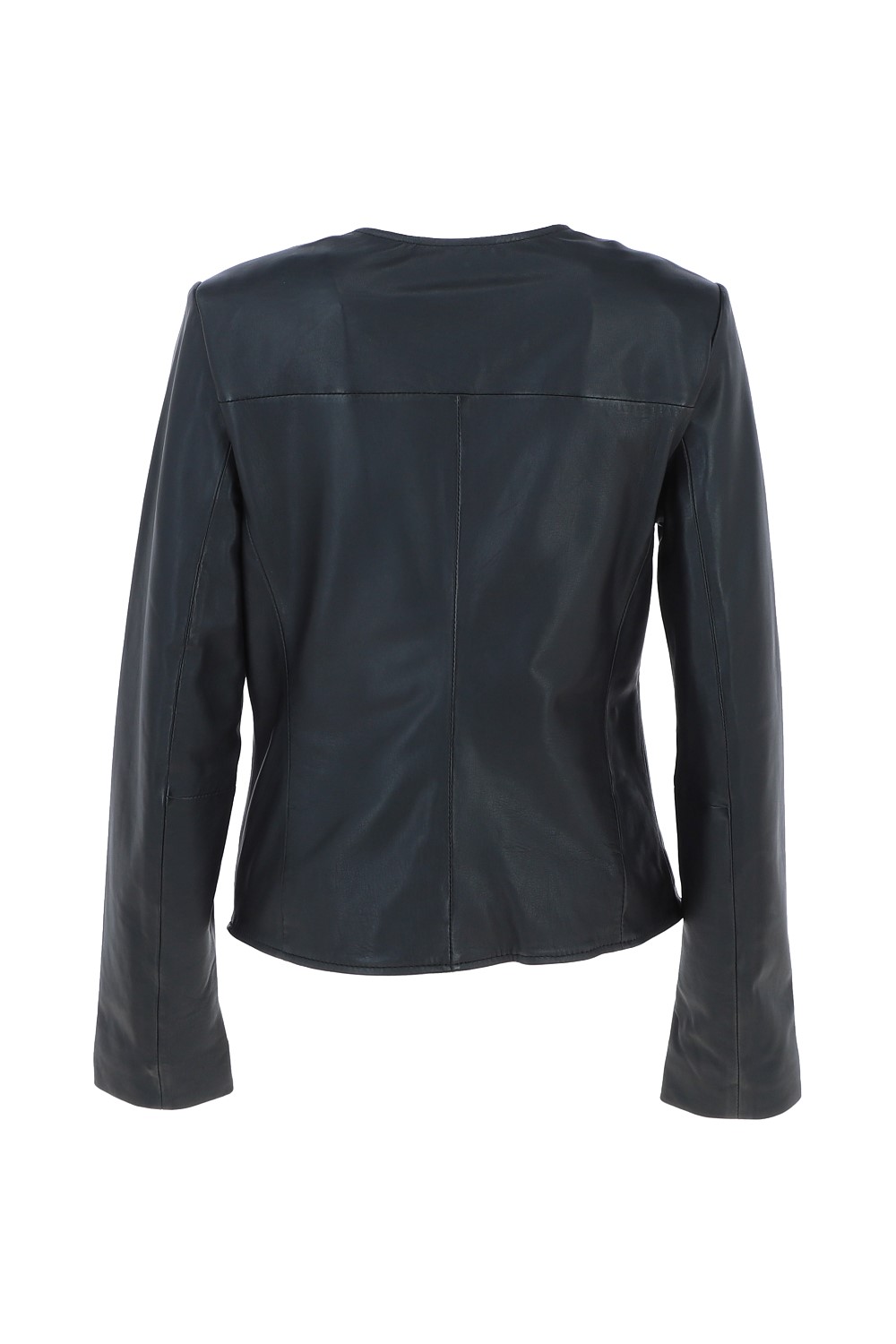 Black Ashwood Leather Black 'Corina' Collarless Casual Leather Jacket, Image 4 of 5